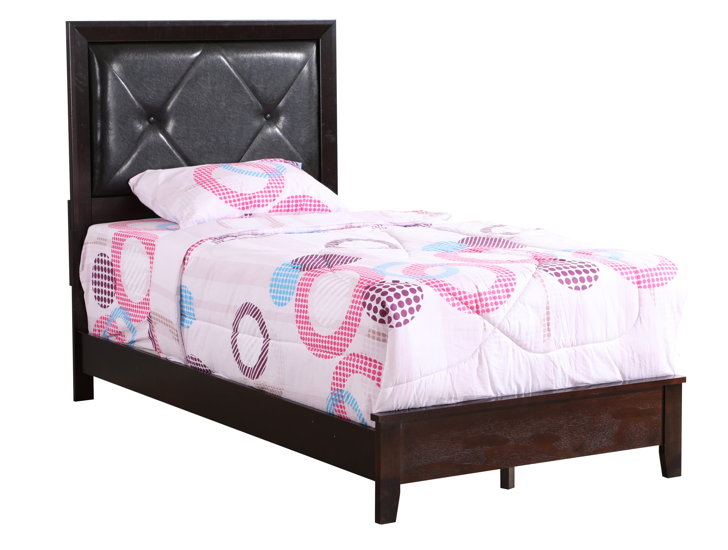 Elegant Transitional Espresso Wood Twin Bed