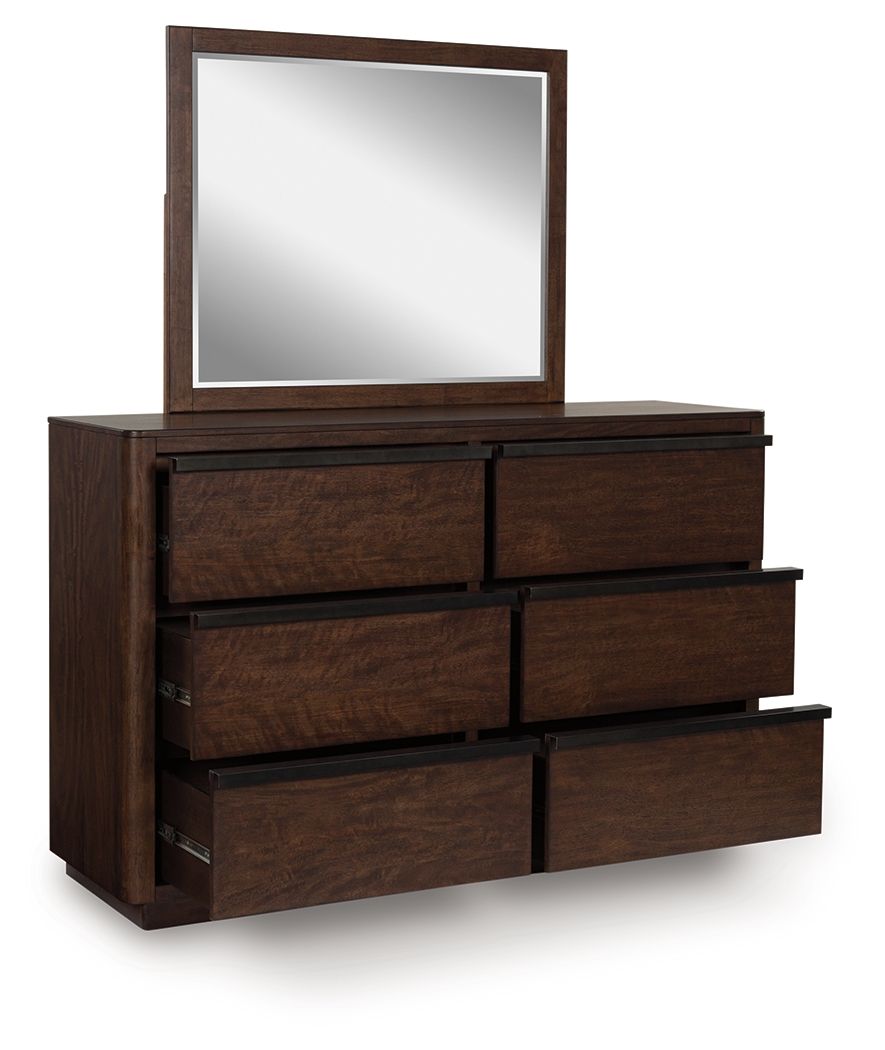 Dilenno - Dark Brown - Dresser And Mirror
