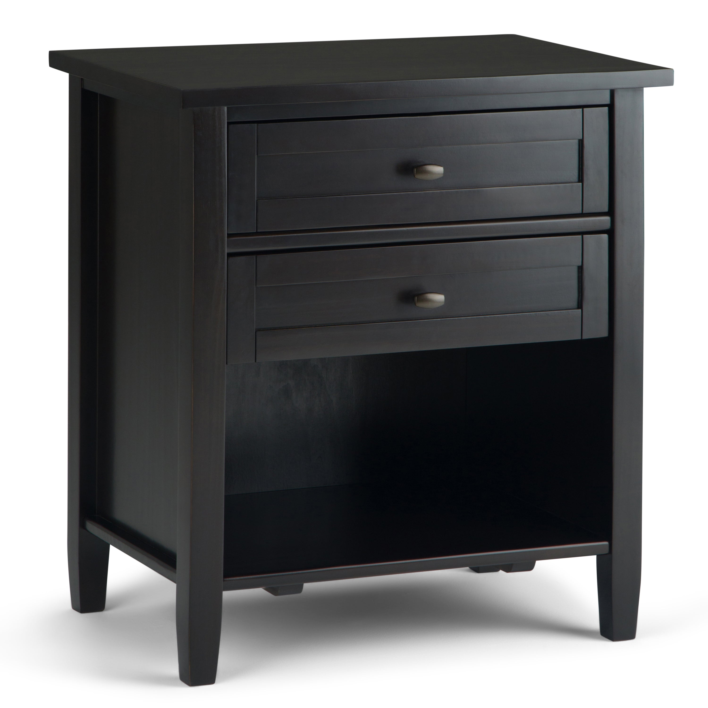Warm Shaker Solid Wood 24" Transitional Nightstand - Hickory Brown