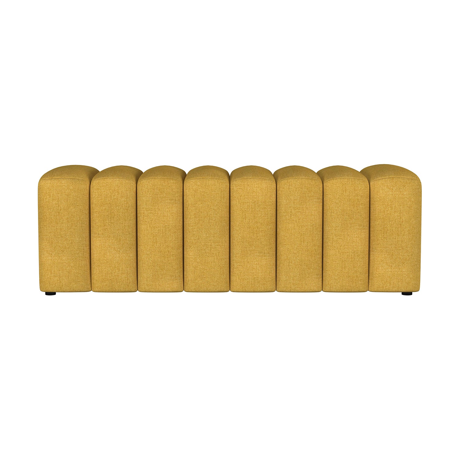 Mustard Yellow Tufted Fabric Accent Bench