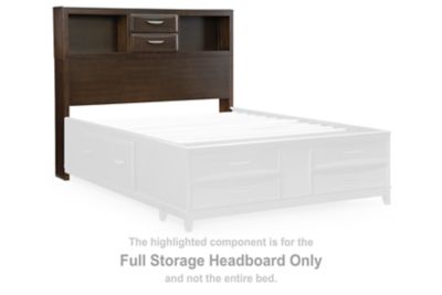 Vanmore - Full Storage Headboard - Dark Brown