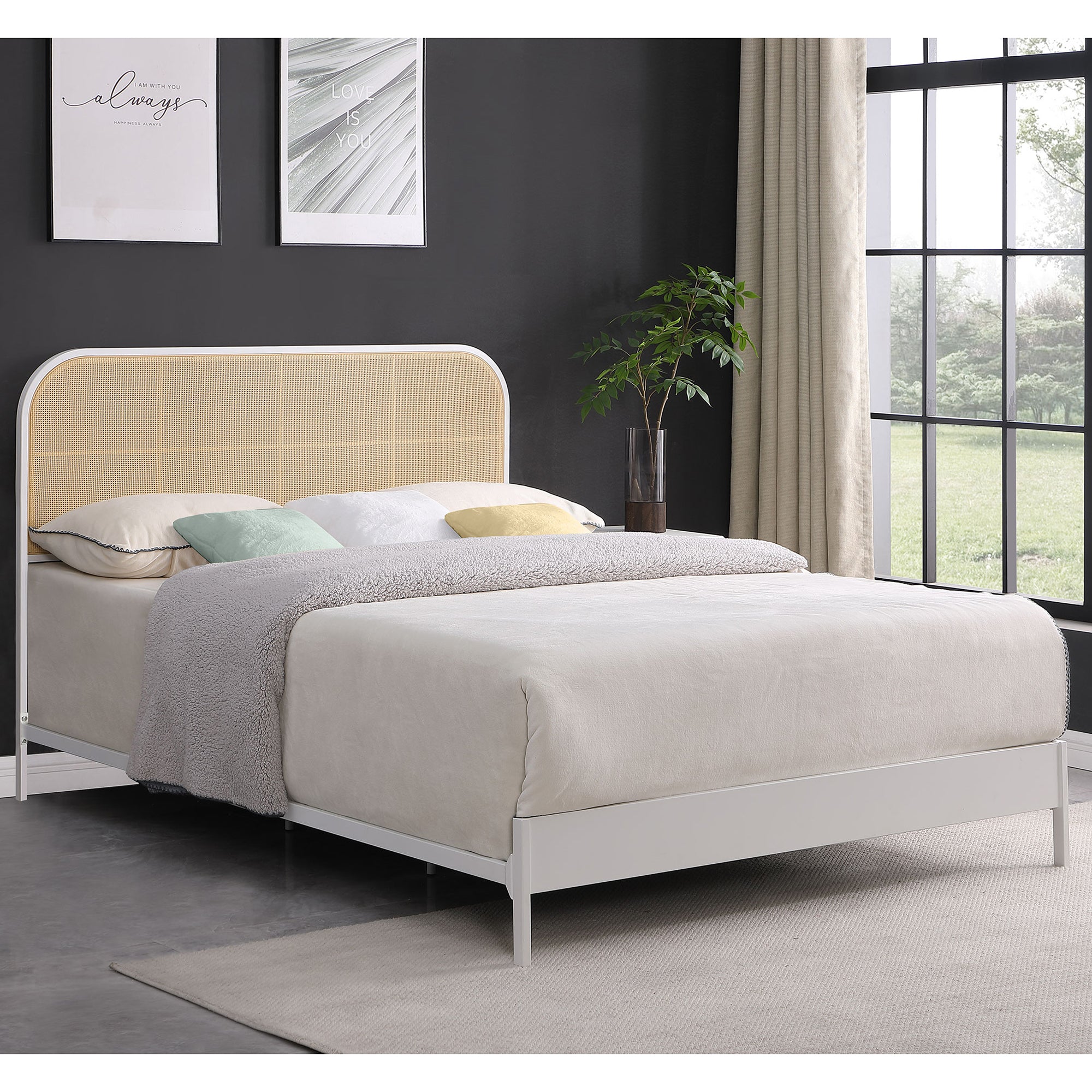 Kenneth White Radio Weave Queen Bed: Elegant Style & Comfort
