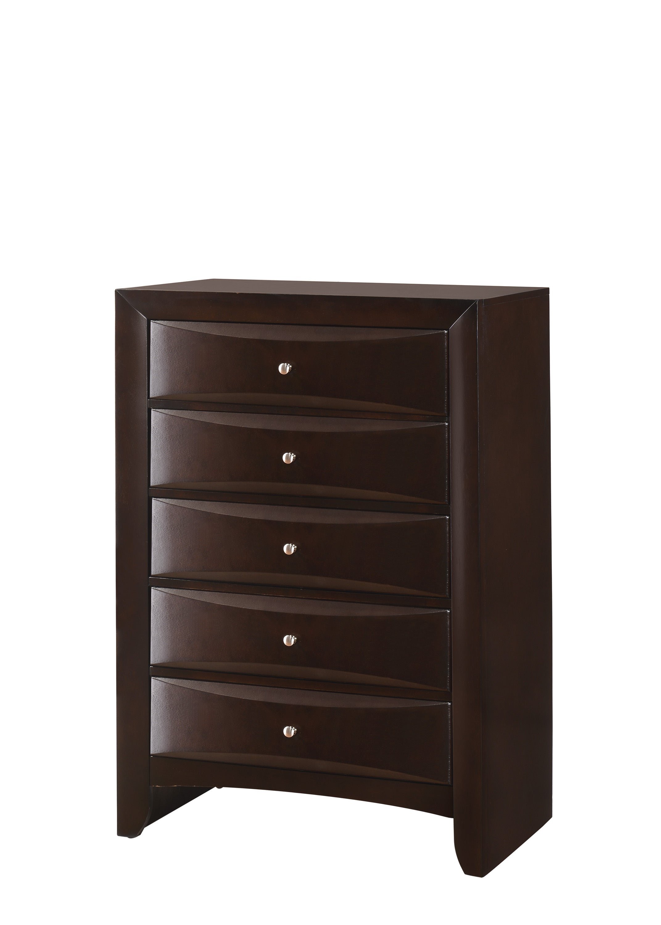 Contemporary Brown 5-Drawer Solid Wood Bedroom Chest