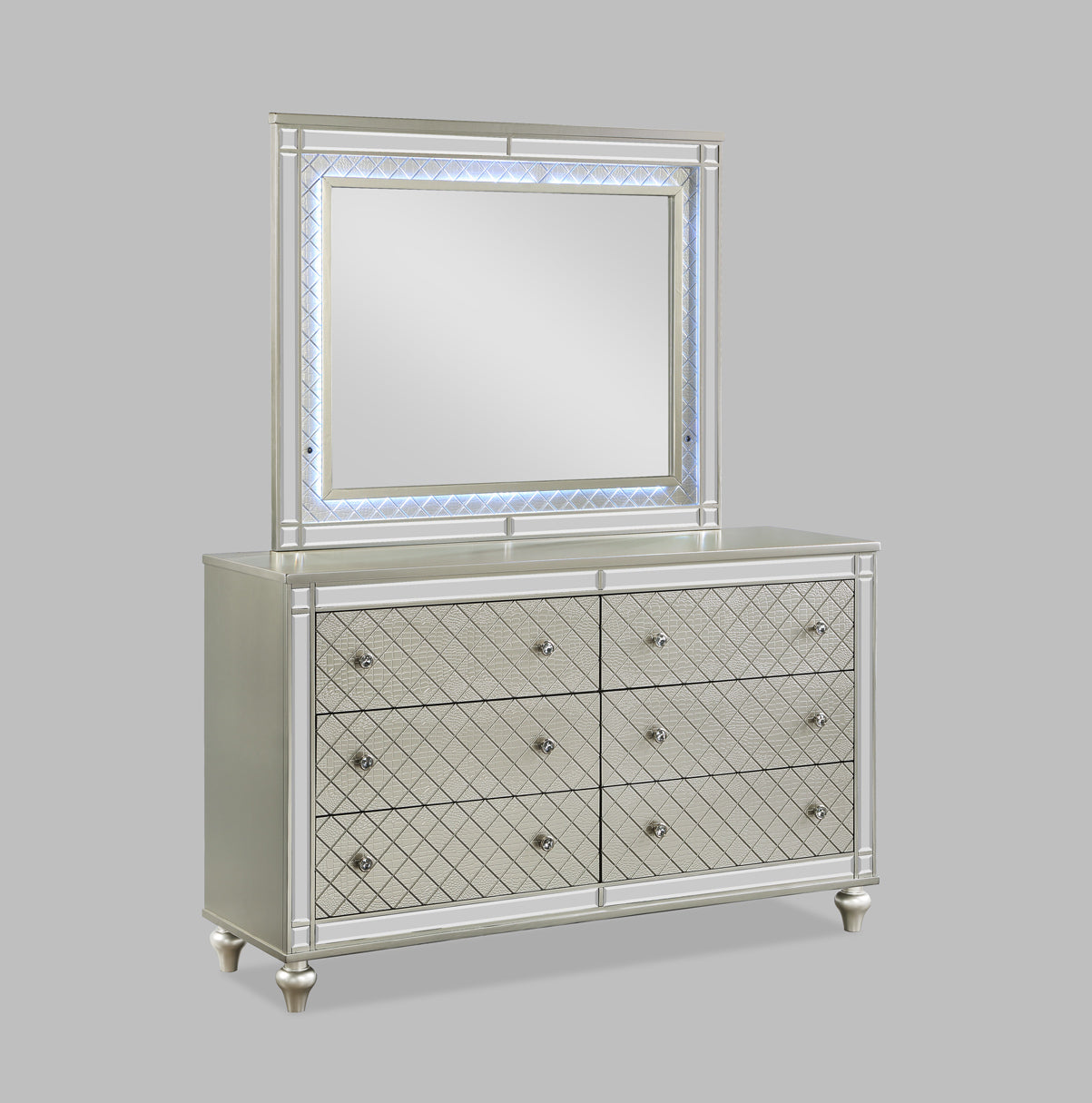 Cristian Champagne Dresser: Elegant Bedroom Furniture