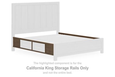 Cabalynn - California King Storage Rails - Light Brown