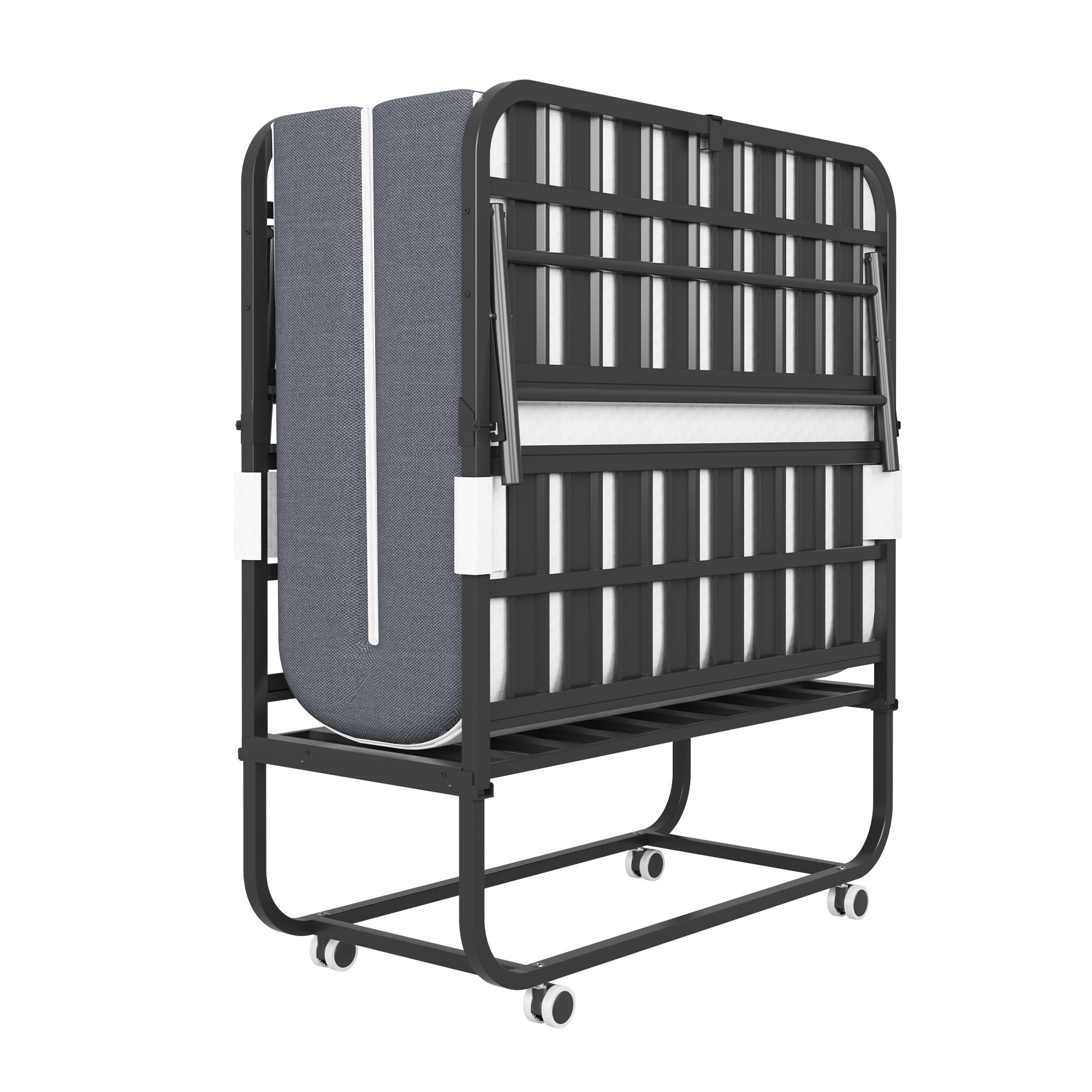 Twin Folding Bed with Memory Foam Mattress Portable Rollaway Bed