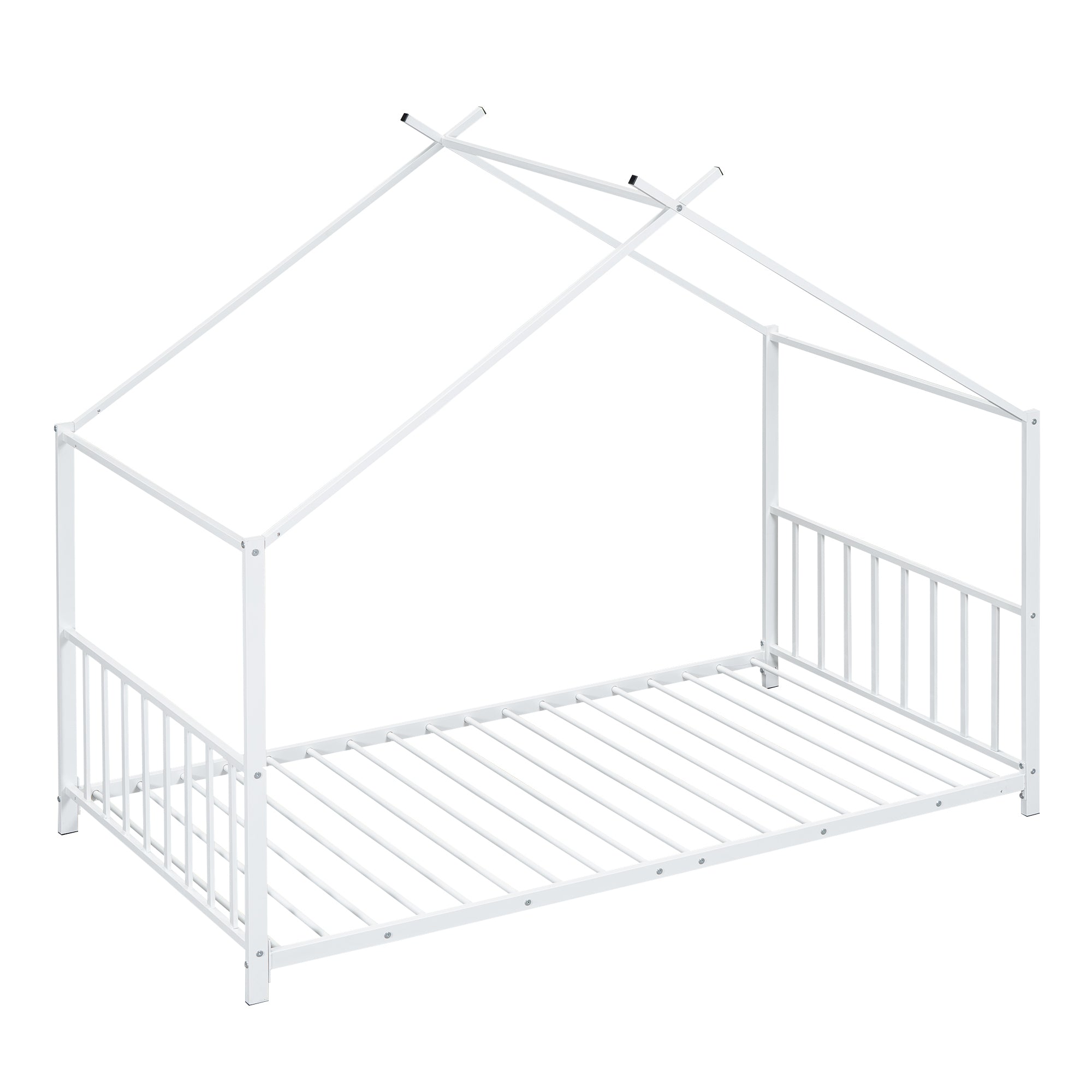 Twin Metal House Platform Bed Frame - Kids Playhouse Design