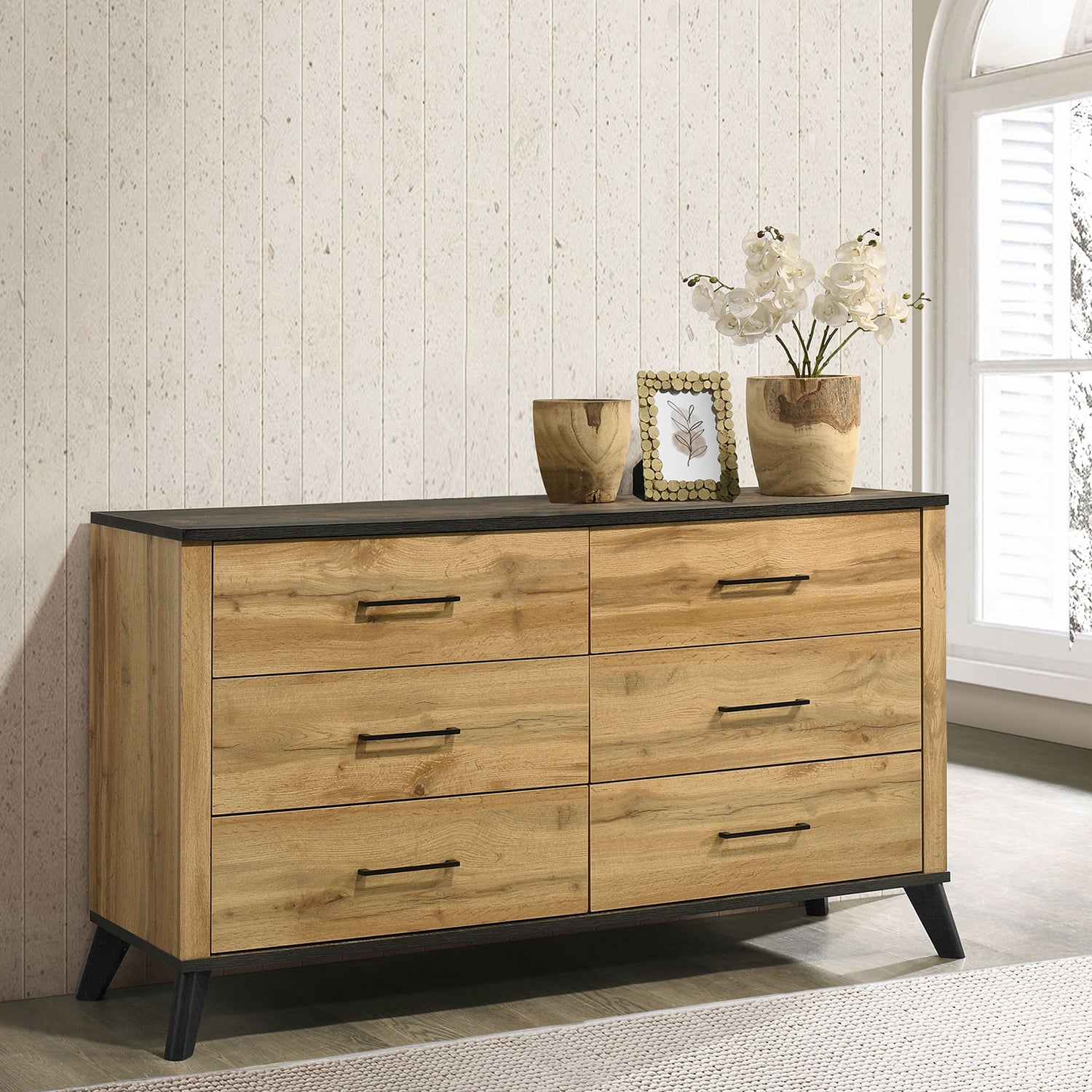 Fraser Natural Pine 6-Drawer Dresser Cabinet