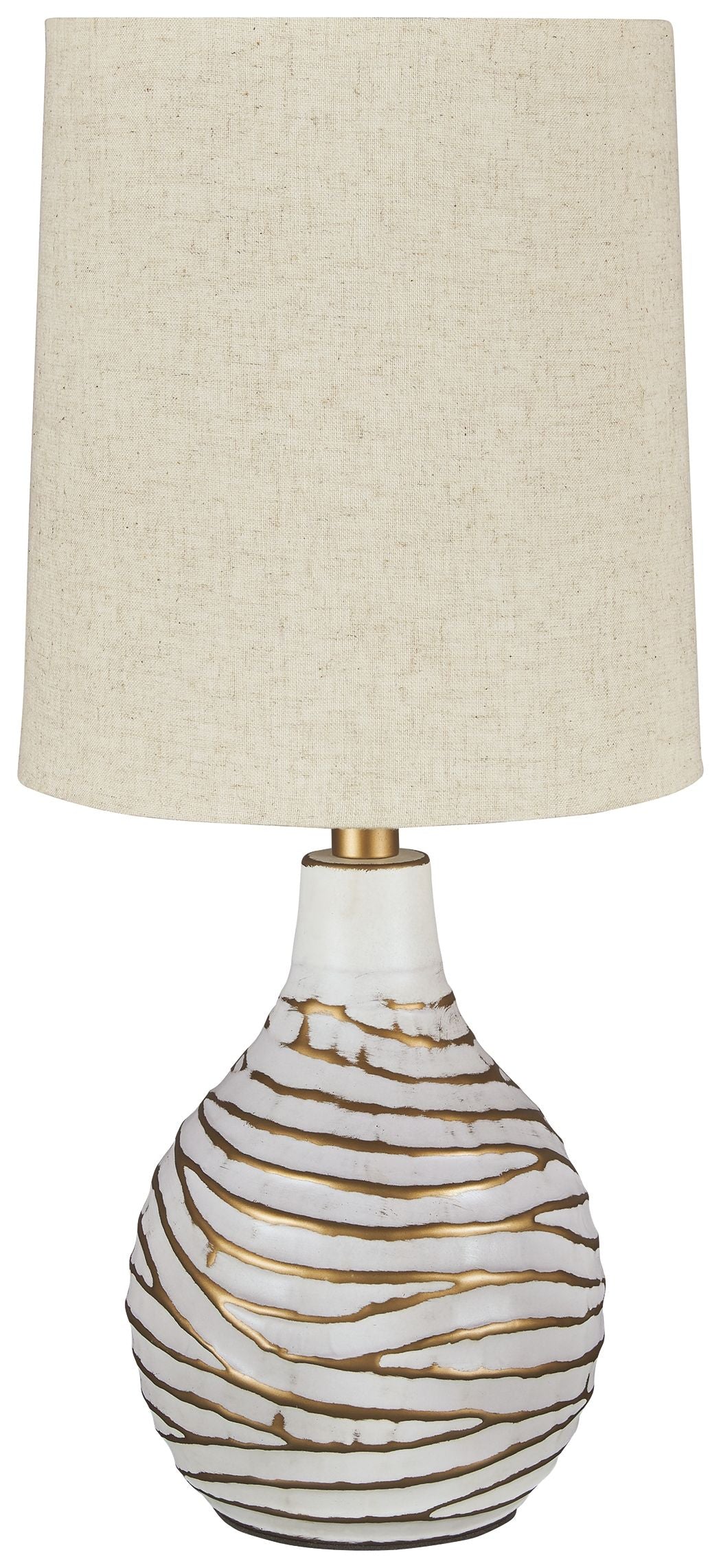 Aleela - Metal Table Lamp - White / Gold Finish