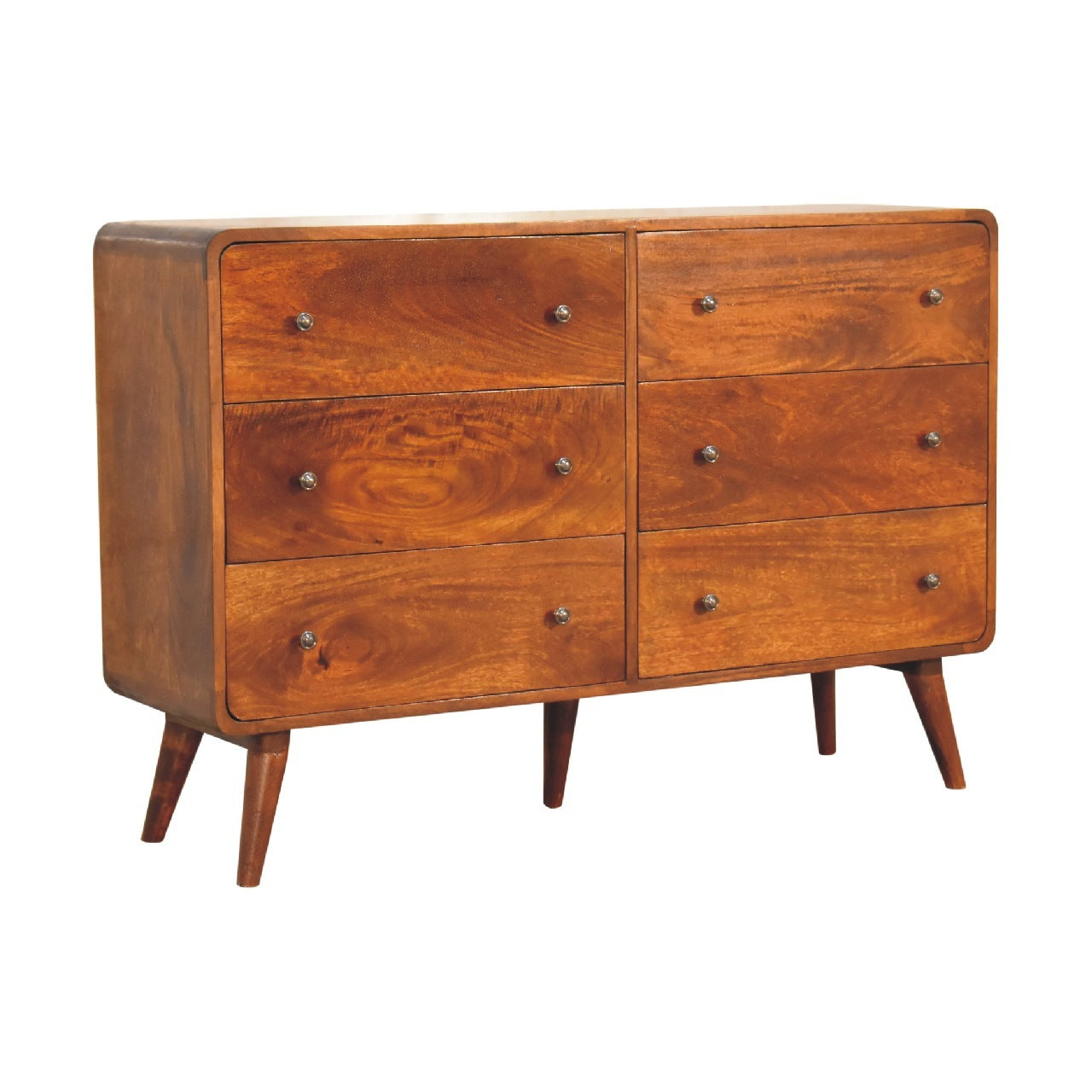 Large Curved Chestnut Wood Chest