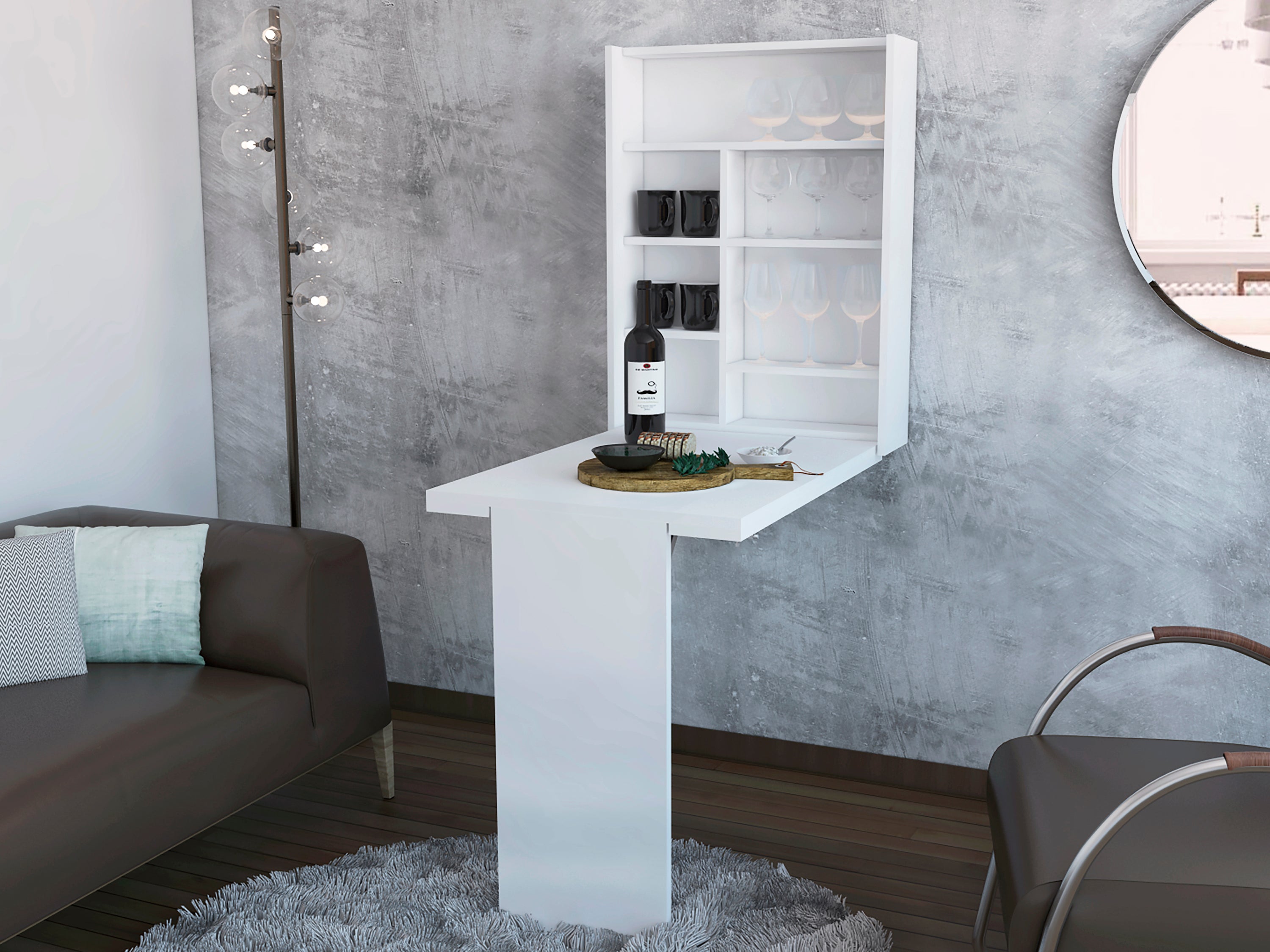 Dalton Foldable Table - Space Saving Storage with Shelves