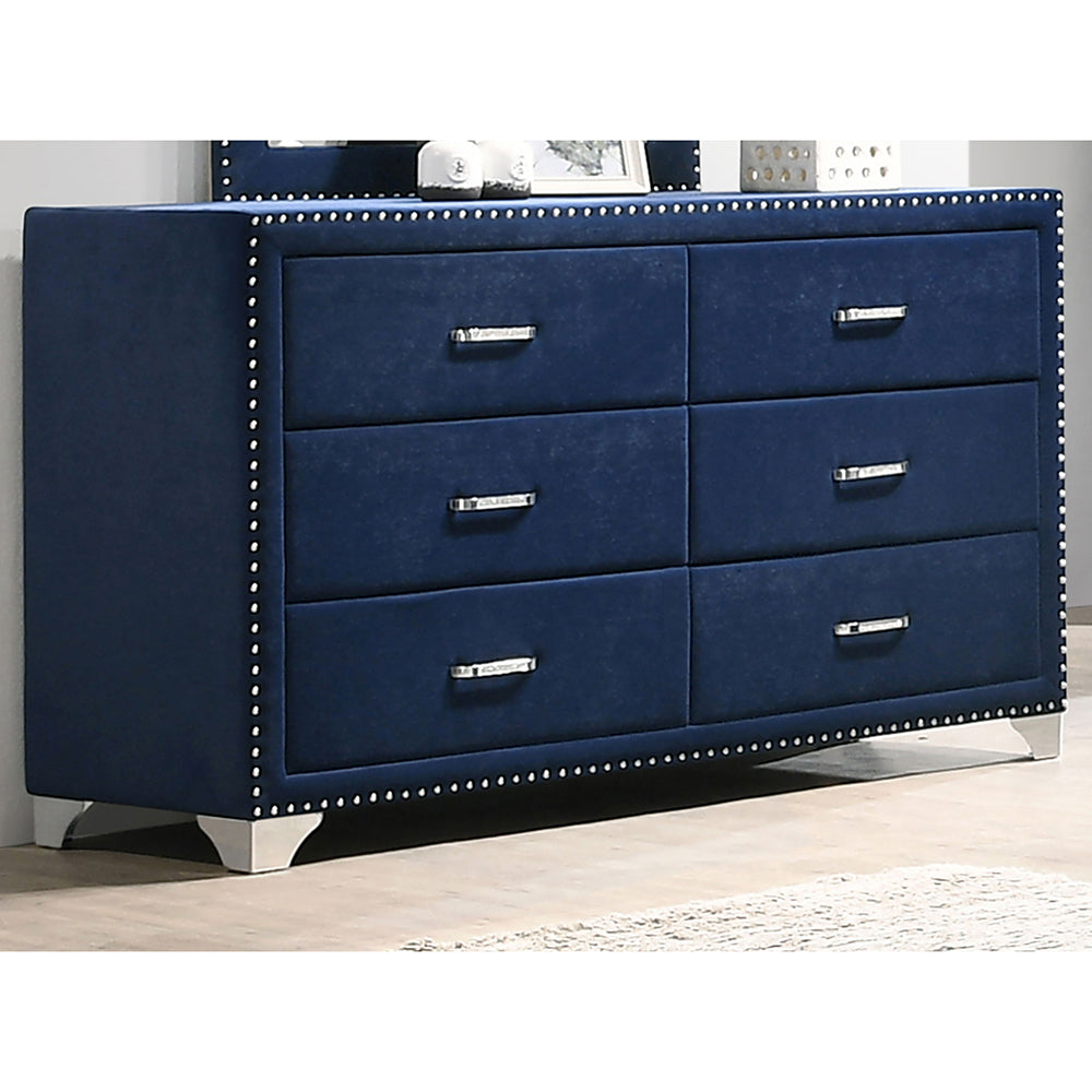 Shop Kennedy Pacific Blue 6-drawer Upholstered Dresser