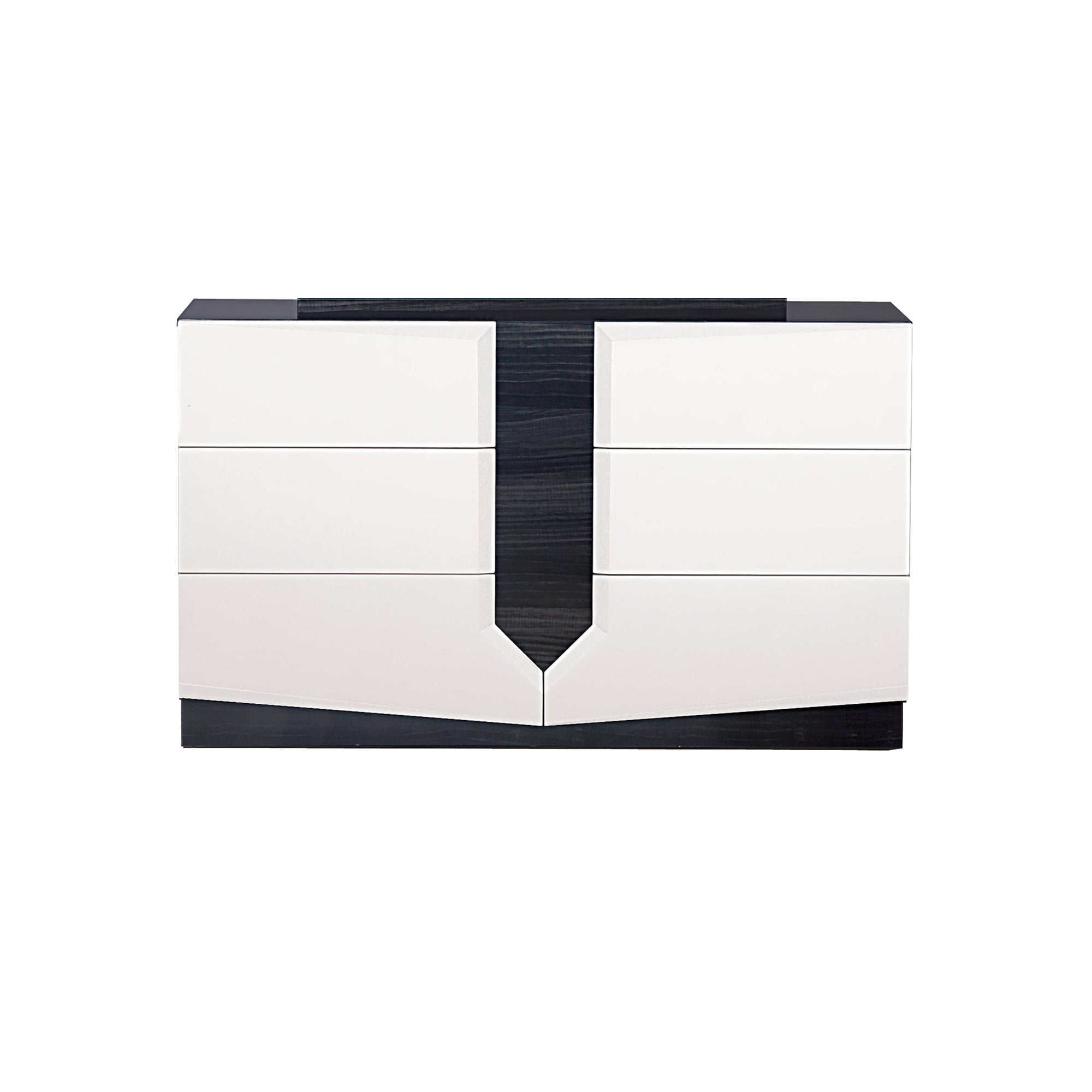 VIOS Contemporary Dresser - White & Black Zebrano Accent