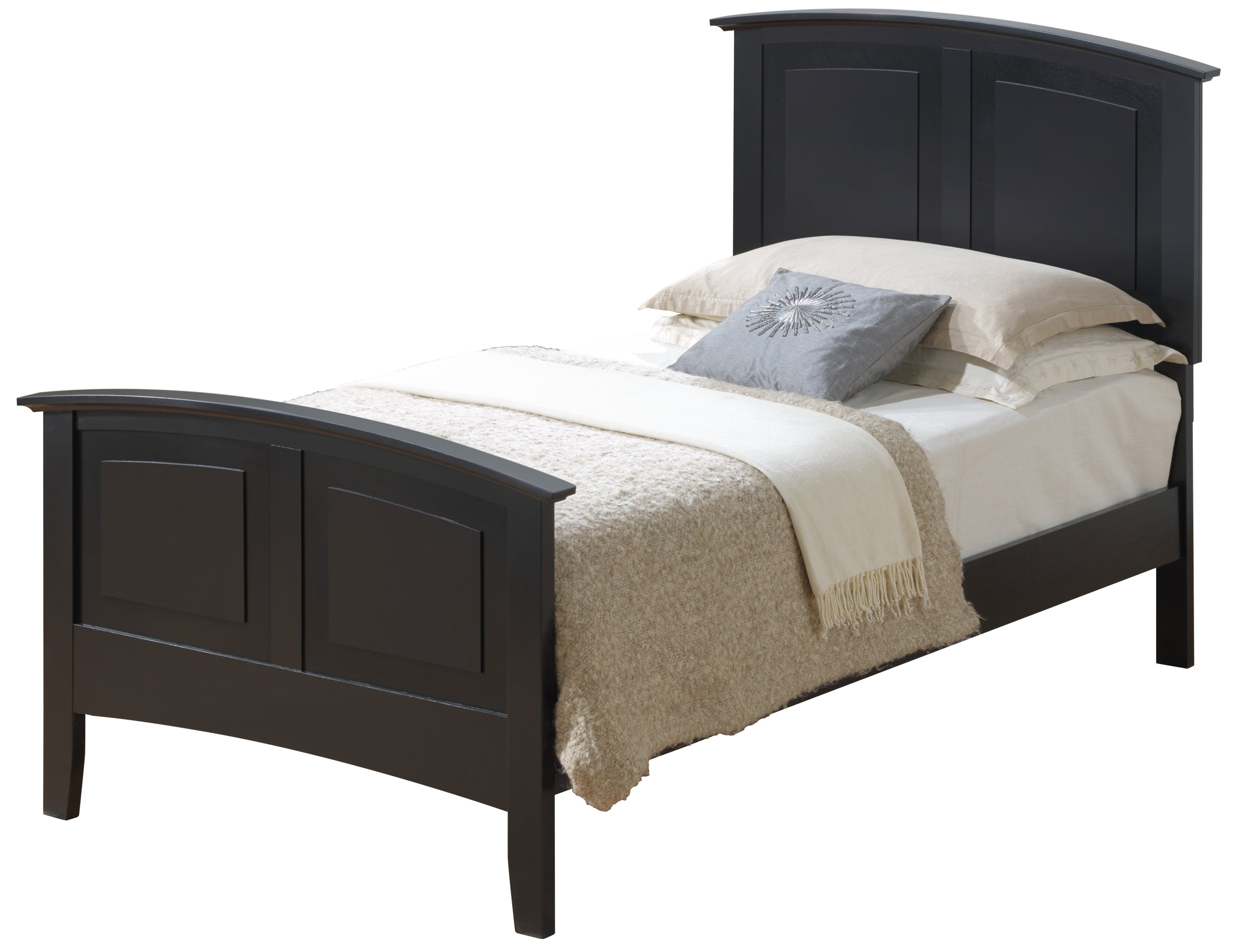 Stylish Black Twin Bed for Small Bedrooms, Cozy Spaces - Modern, Durable