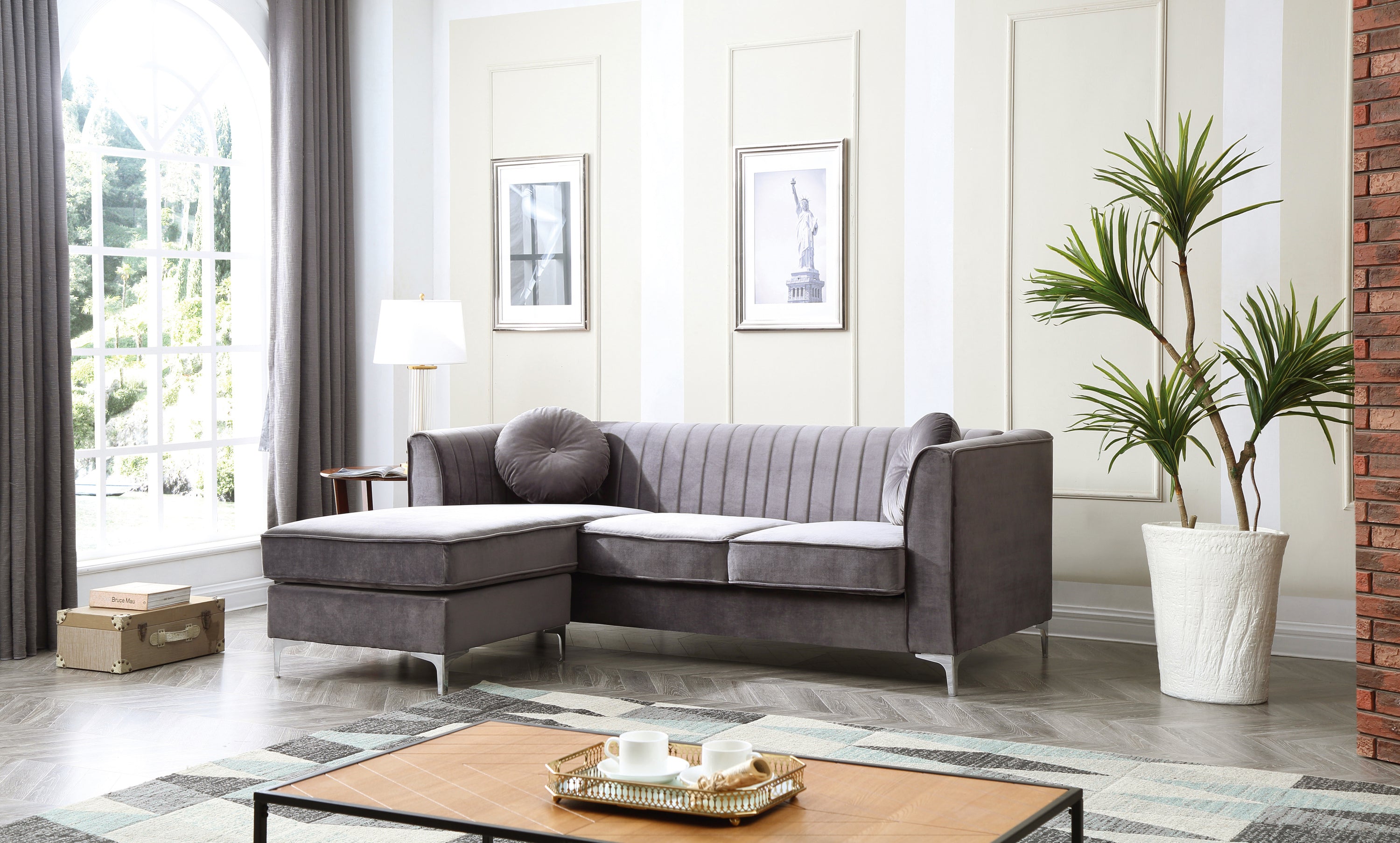 Delray G790B-SC Gray Sofa Chaise for Living Room