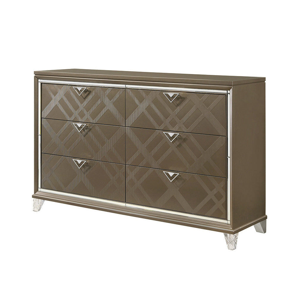 Skylar Dark Champagne Finish Dresser & Bedroom Storage