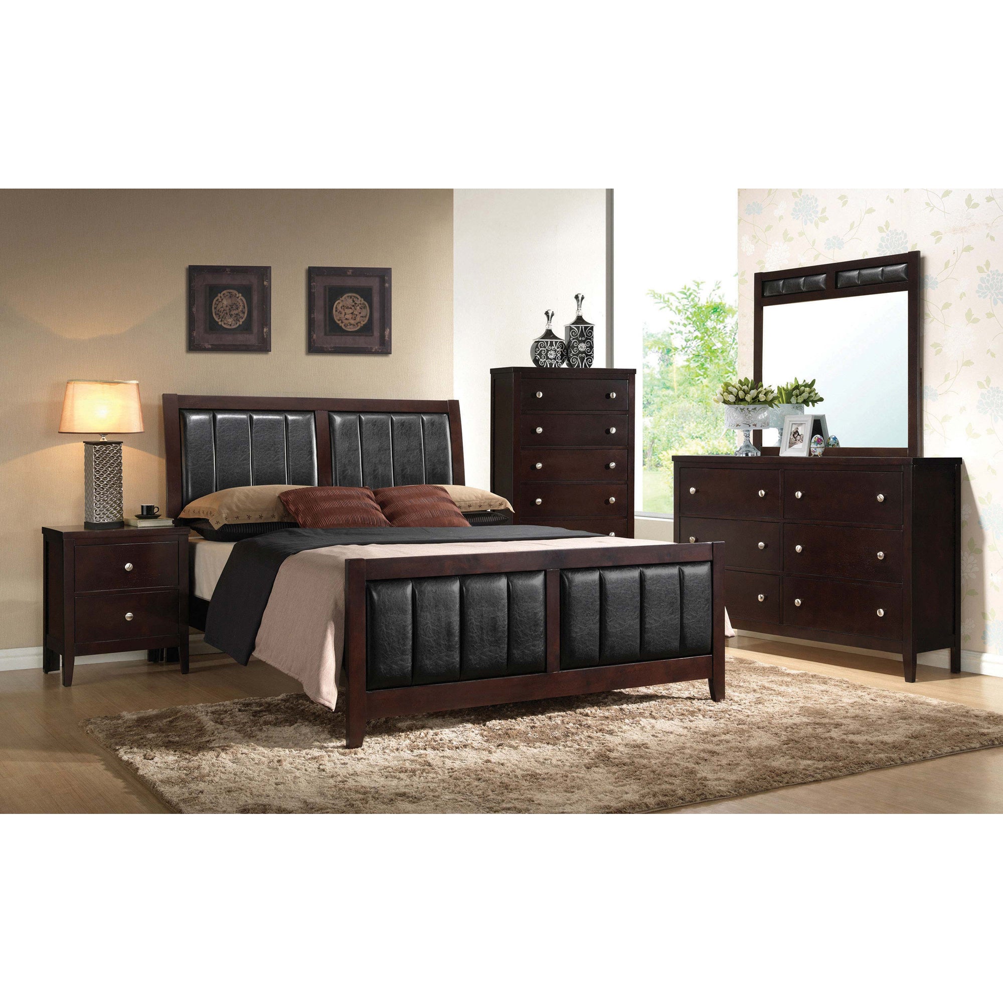 Pocatello Cappuccino Eastern King 5-Piece Bedroom Set - Home Furniture