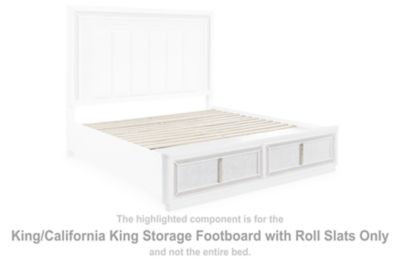 Chalanna - King/California King Storage Footboard with Roll Slats - White