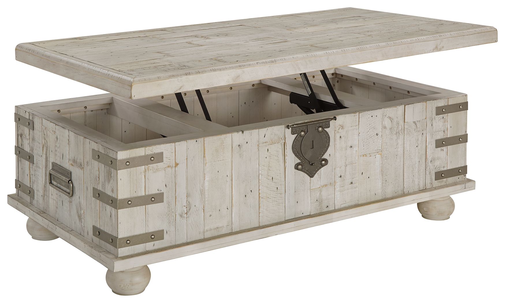 Carynhurst - Lift Top Cocktail Table - White Wash Gray