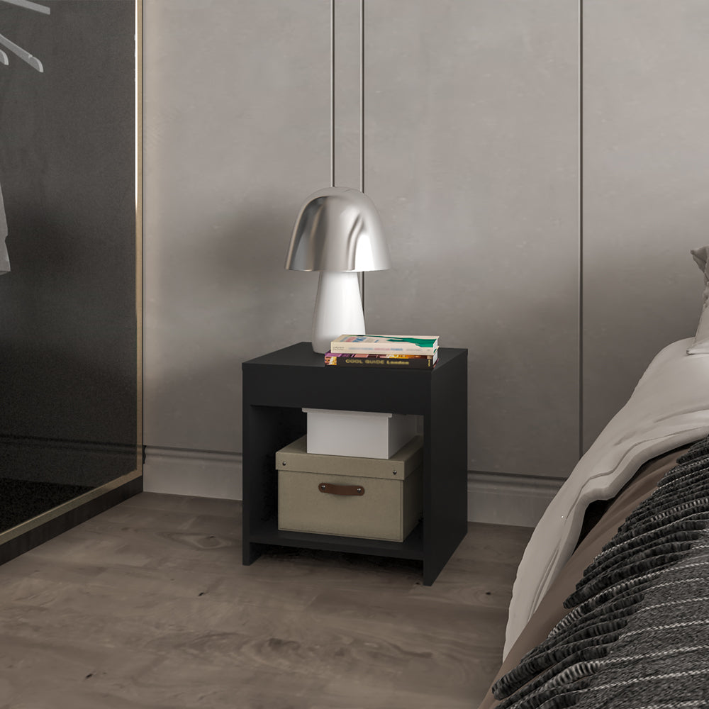 Elaine Black Bedroom Nightstand - Modern Storage Solution