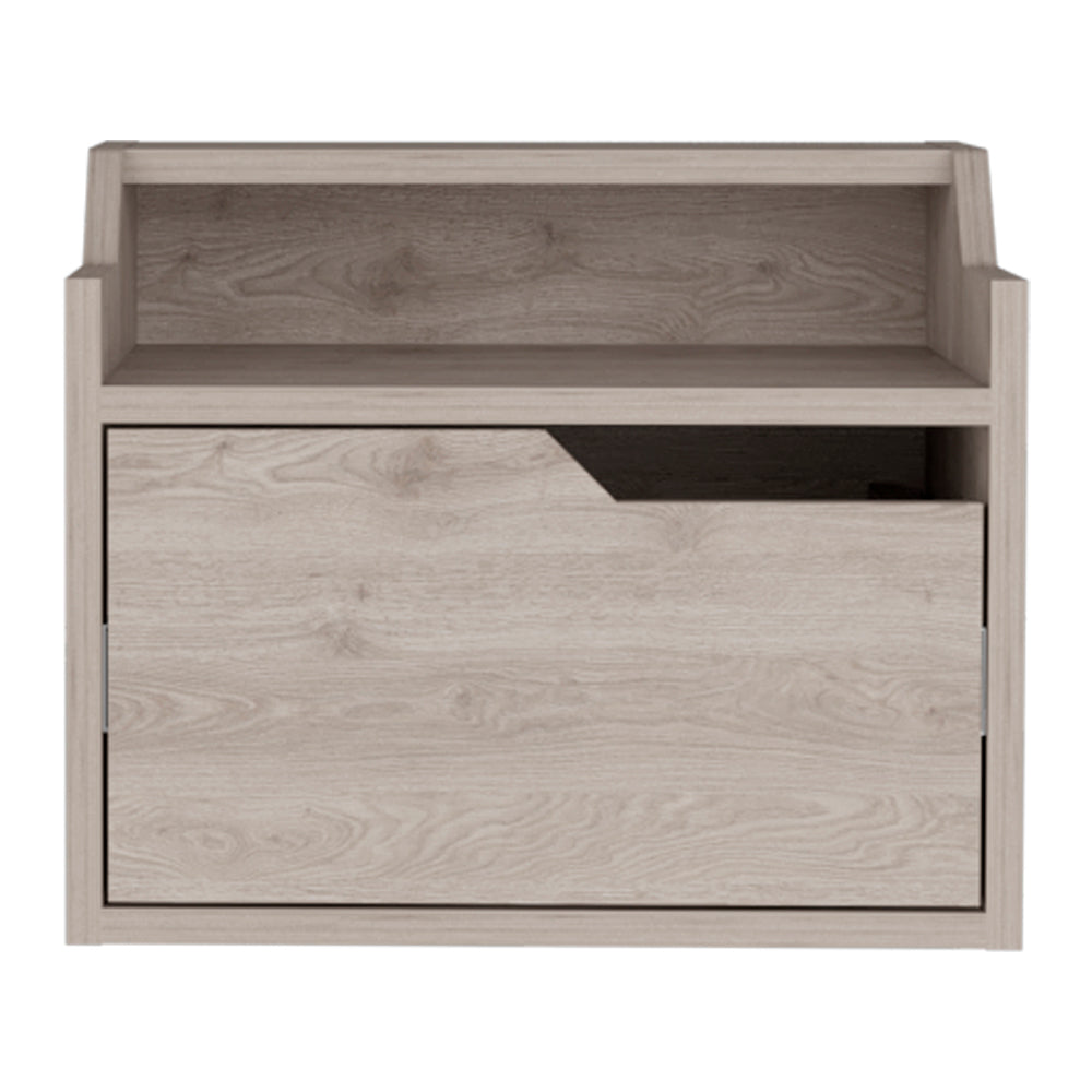 Chester Floating Nightstand - Light Gray Bedroom Storage
