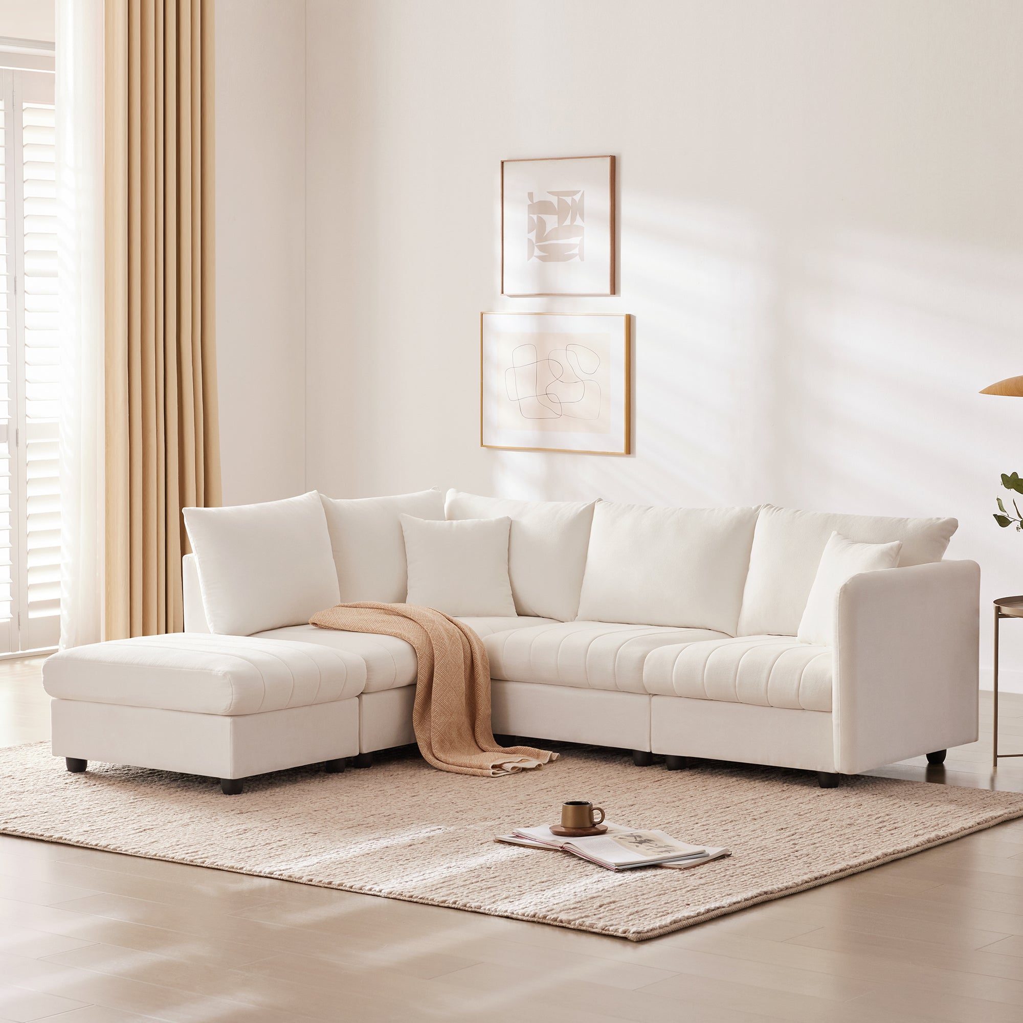 Modern Modular L-Shaped Sectional Sofa - Deep Seat Comfy
