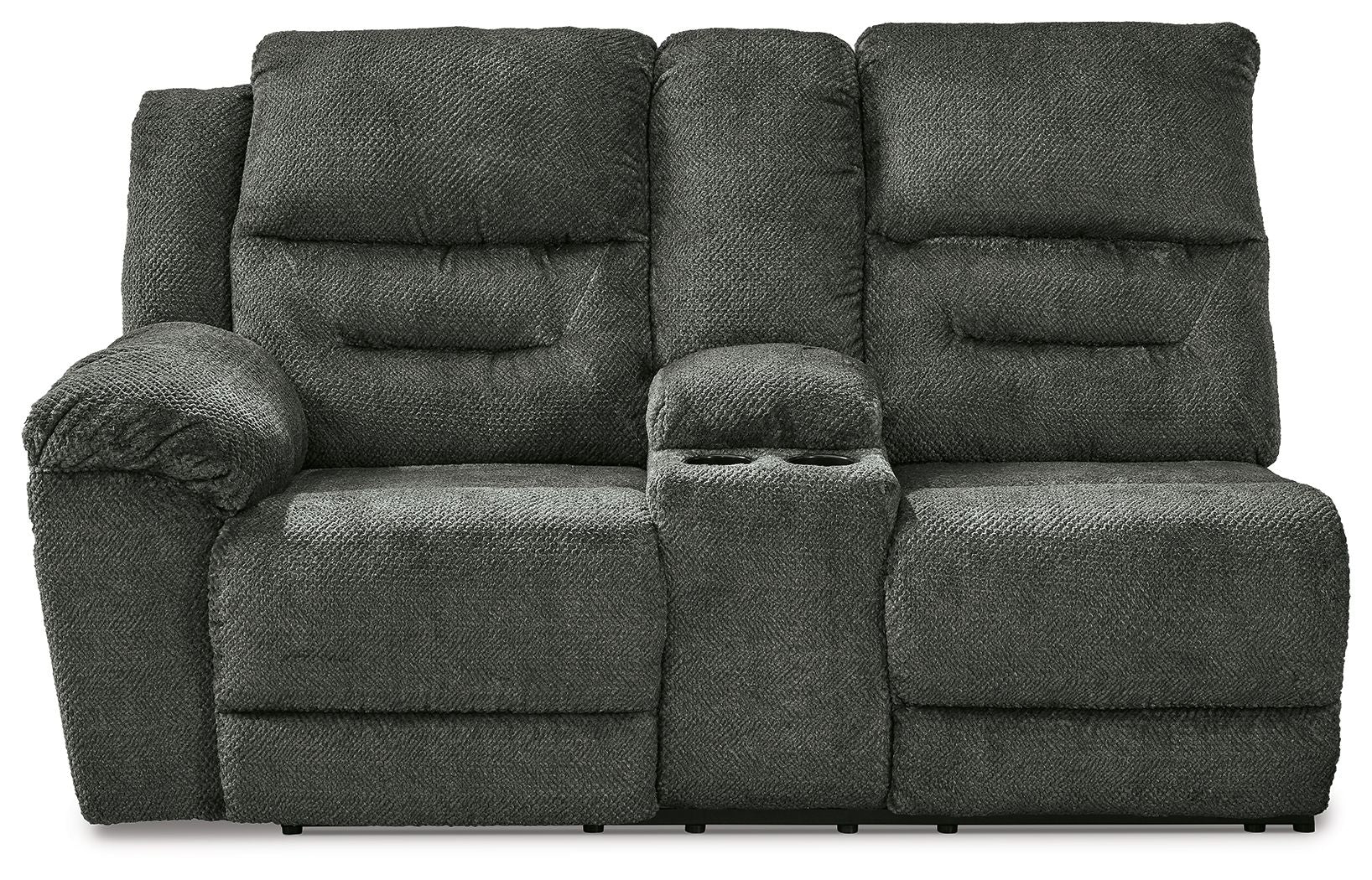 Nettington - Laf Power Rec Loveseat W/Console - Smoke