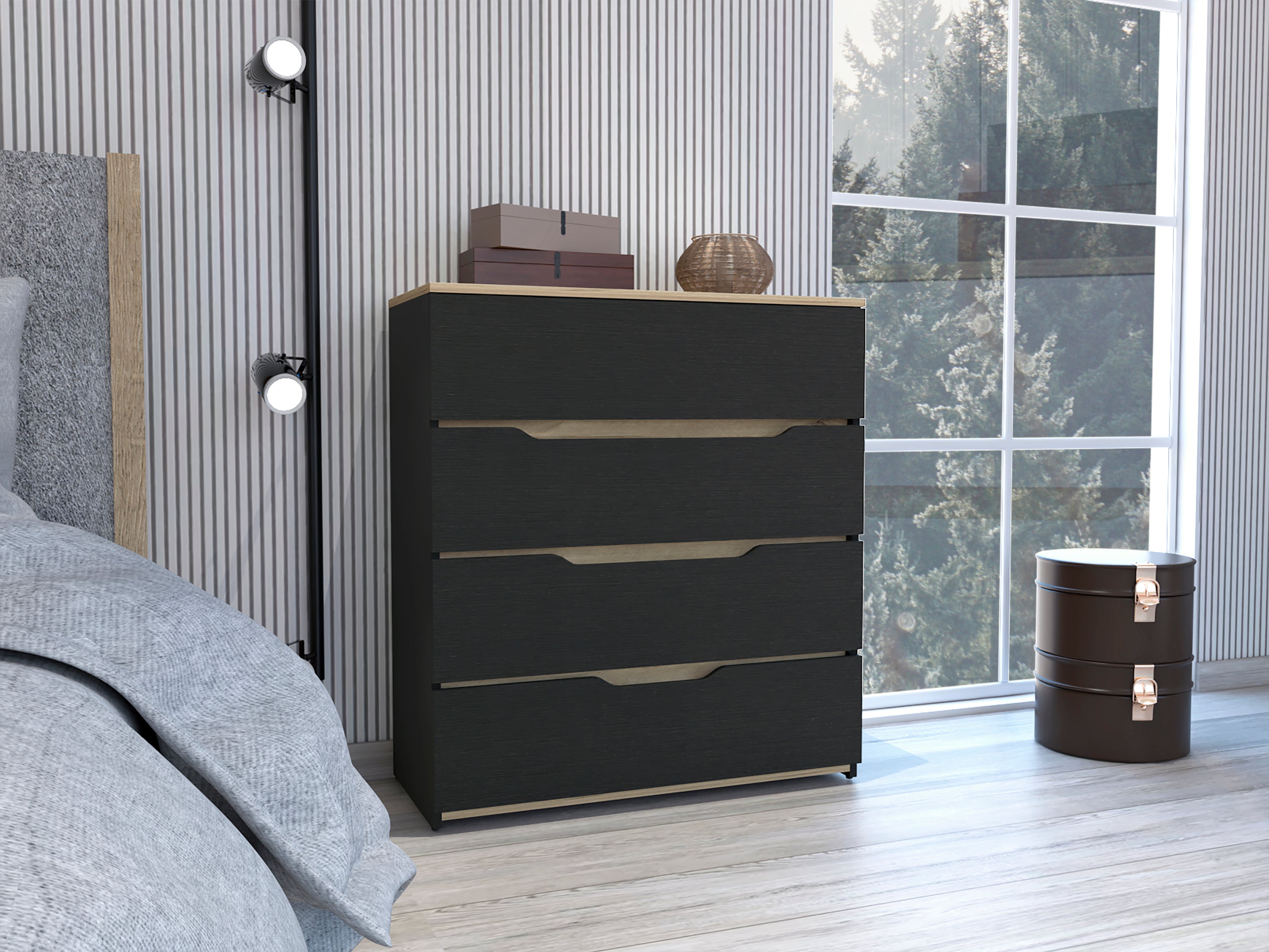 California Dresser: 4 Spacious Drawers, Superior Top