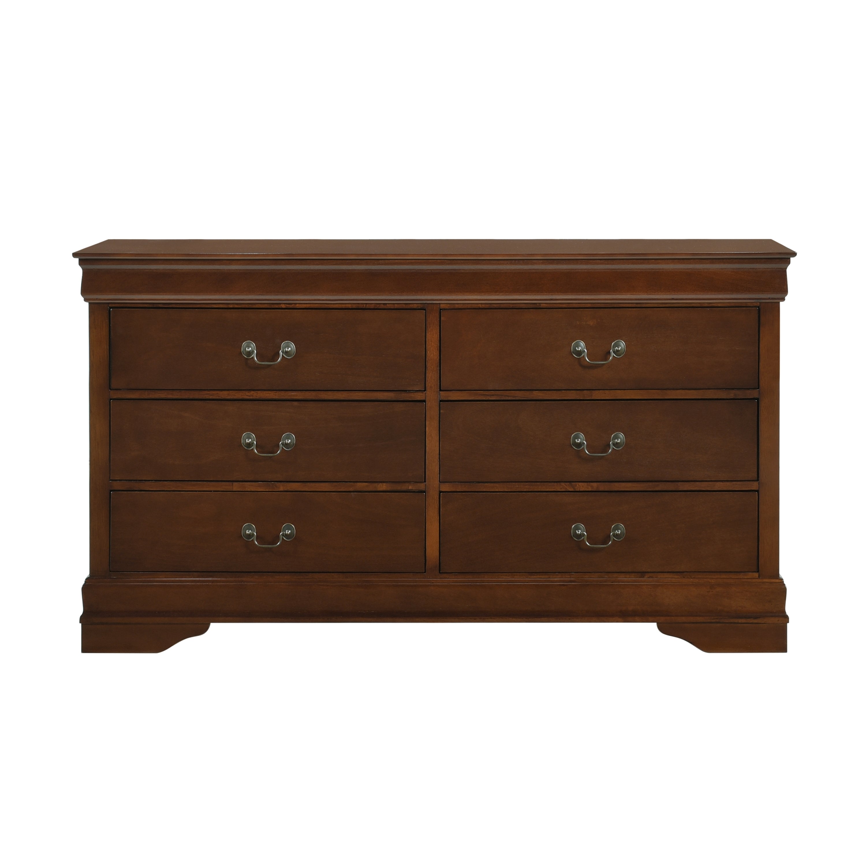Louis Phillipe Brown Cherry Dresser - Classic Bedroom Style