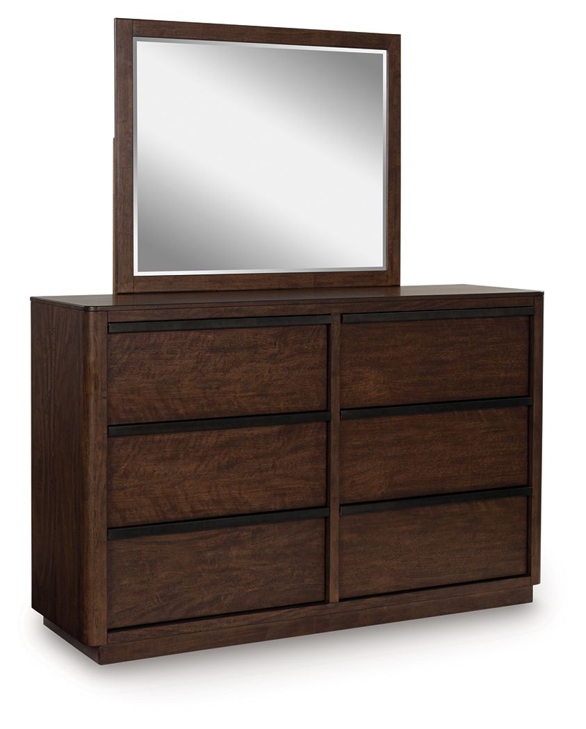 Dilenno - Dark Brown - Dresser And Mirror