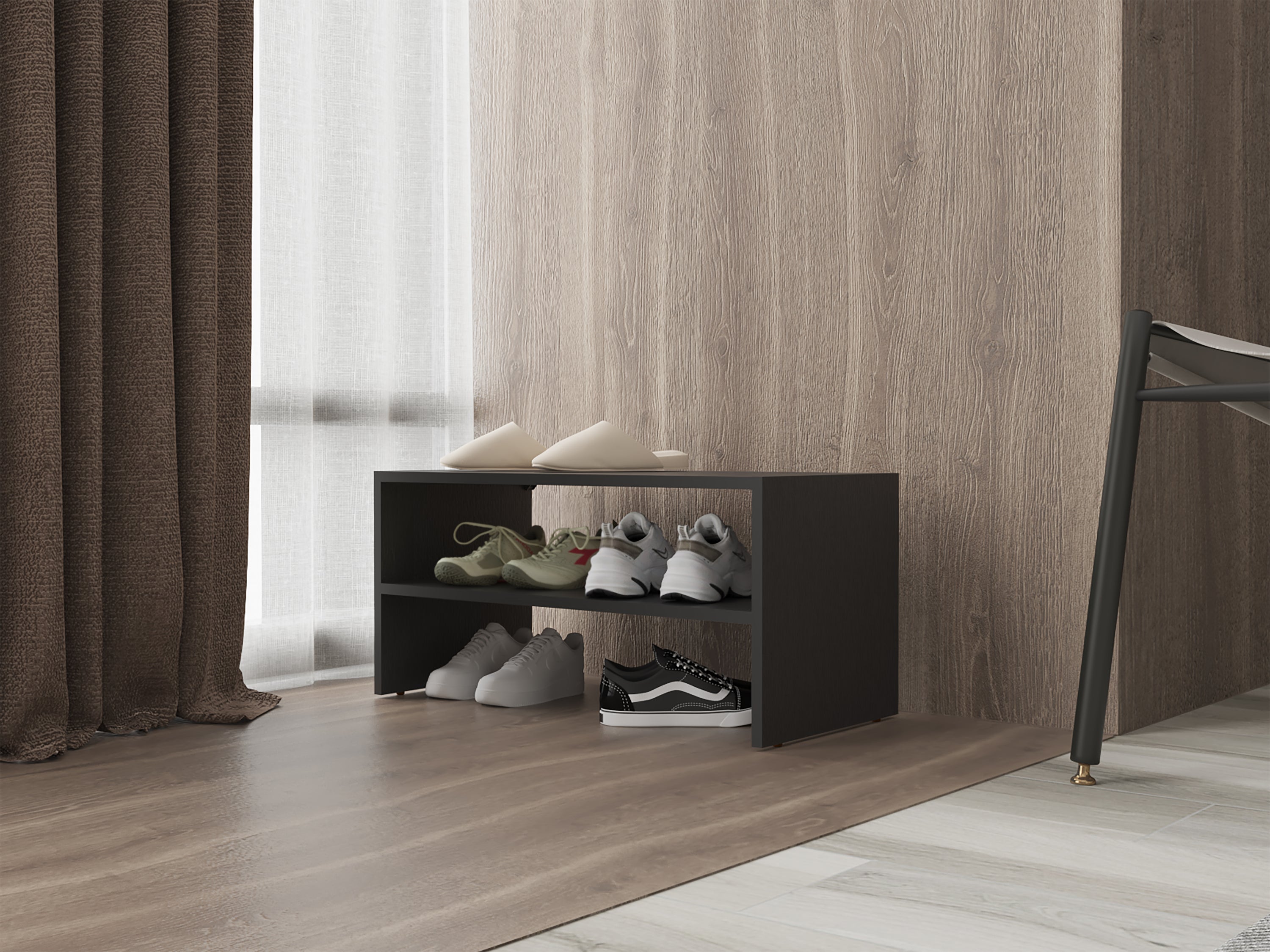 Howard Stackable Shoe Rack for Bedroom - Black