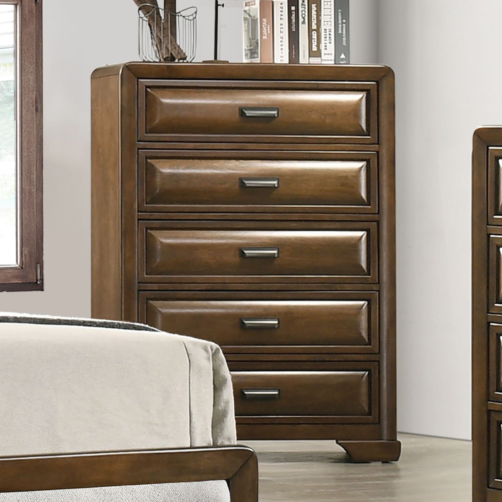 Transitional Brown Chest with Dovetail Drawers - Bedroom Furniture