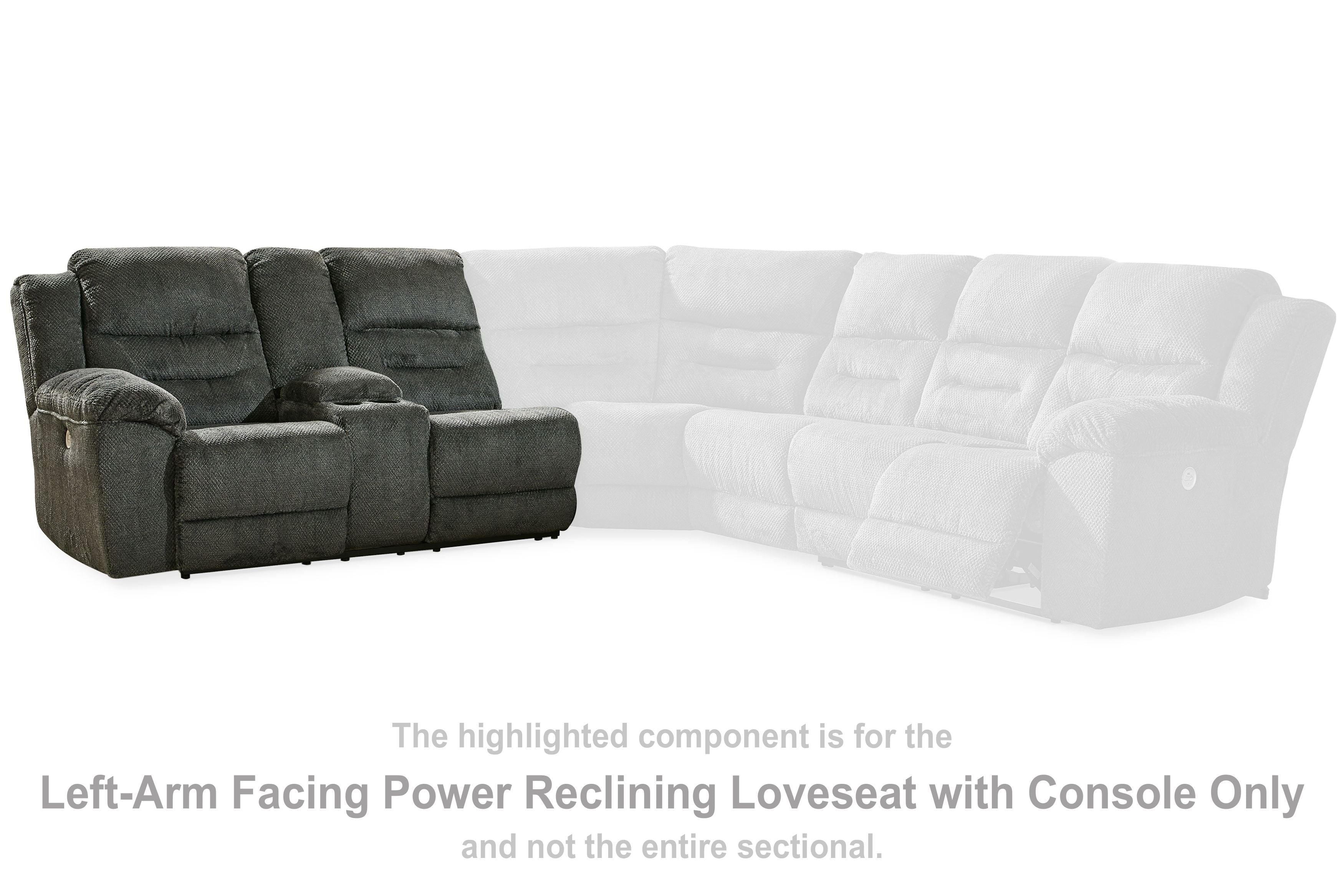 Nettington - Laf Power Rec Loveseat W/Console - Smoke