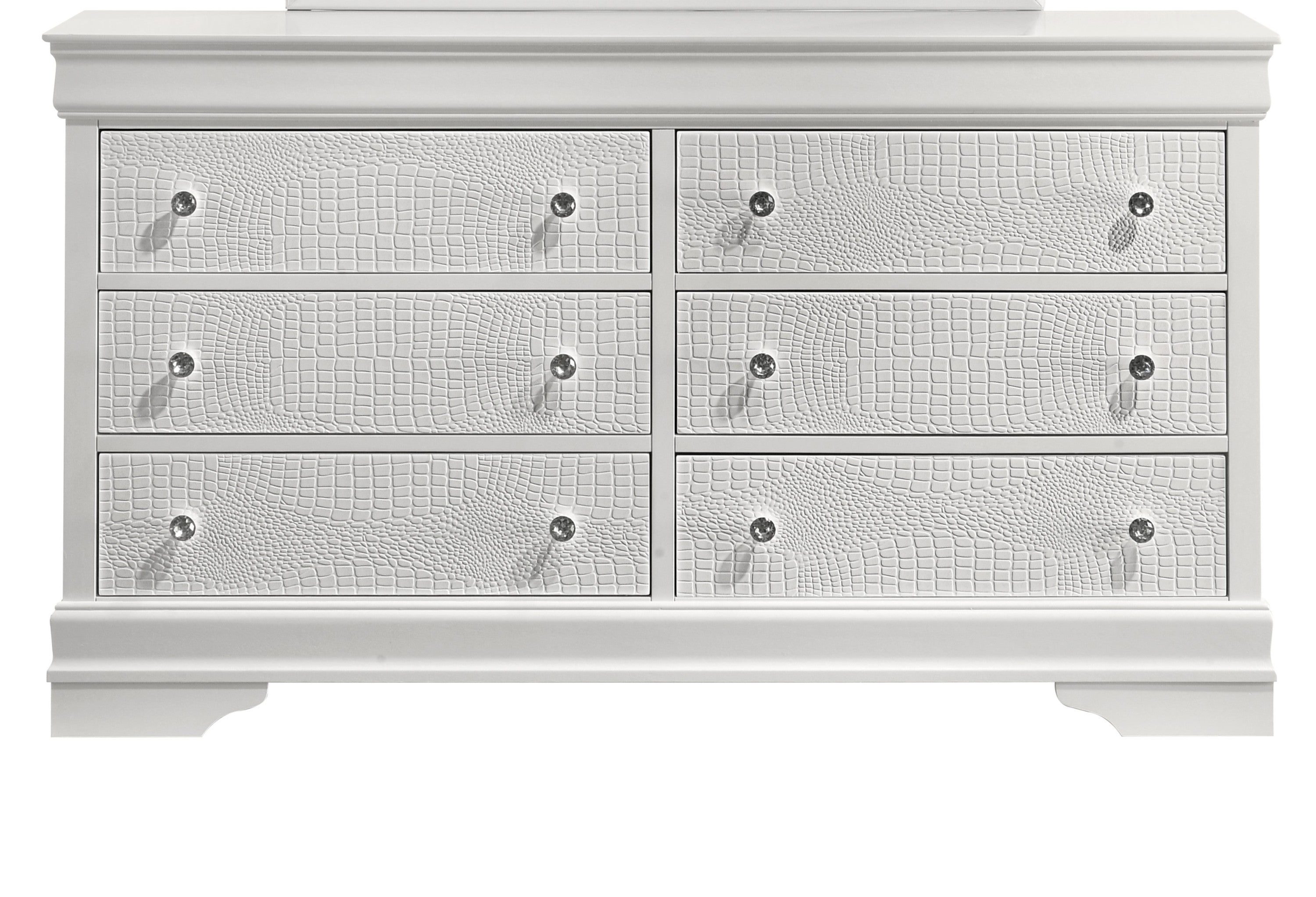 Blaze Modern Style White Wood 6-Drawer Dresser