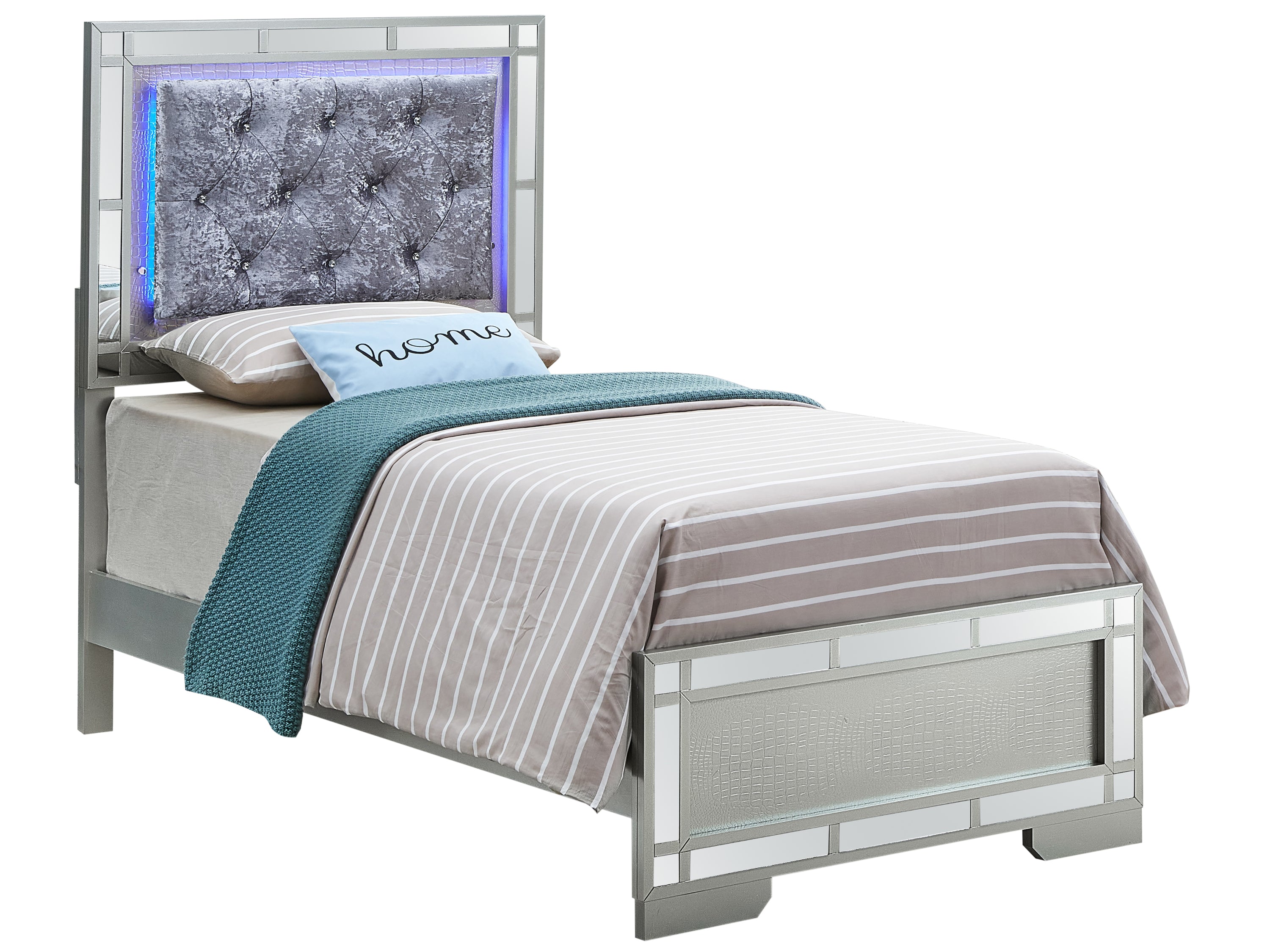Madison G6600A-TB Twin Bed - Silver Champagne Metal Frame