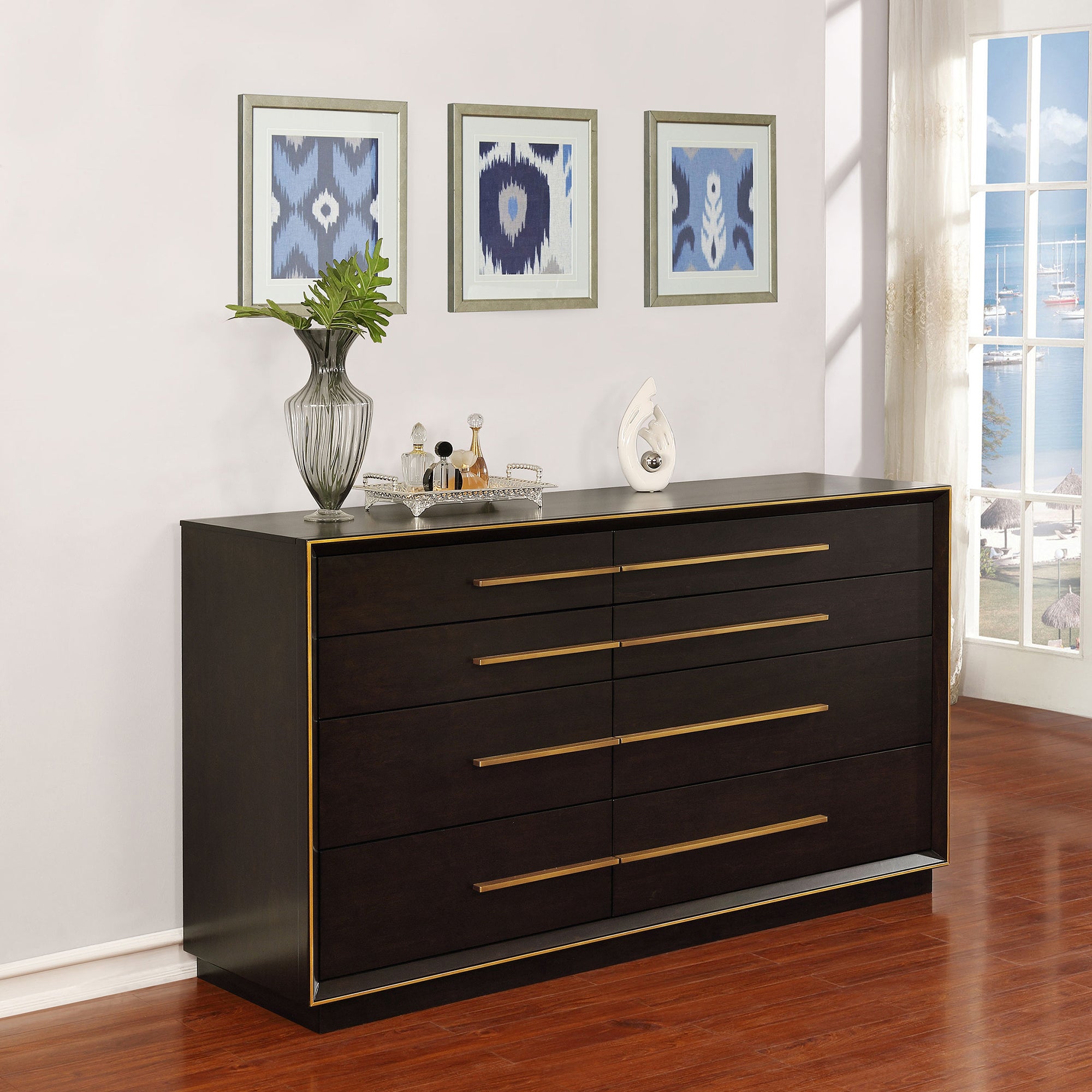 Prescott Smoked Peppercorn 8-Drawer Dresser