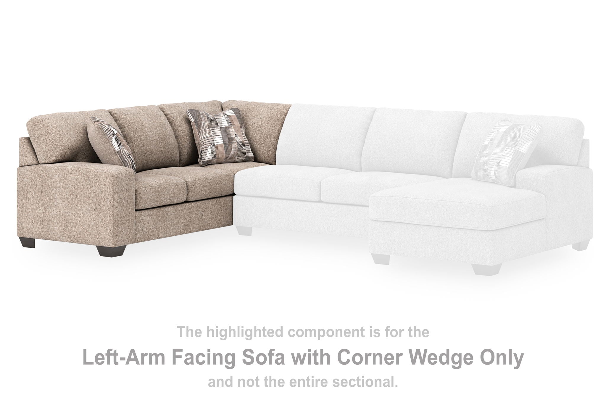 Newellen - LAF Sofa With Corner Wedge - Beige