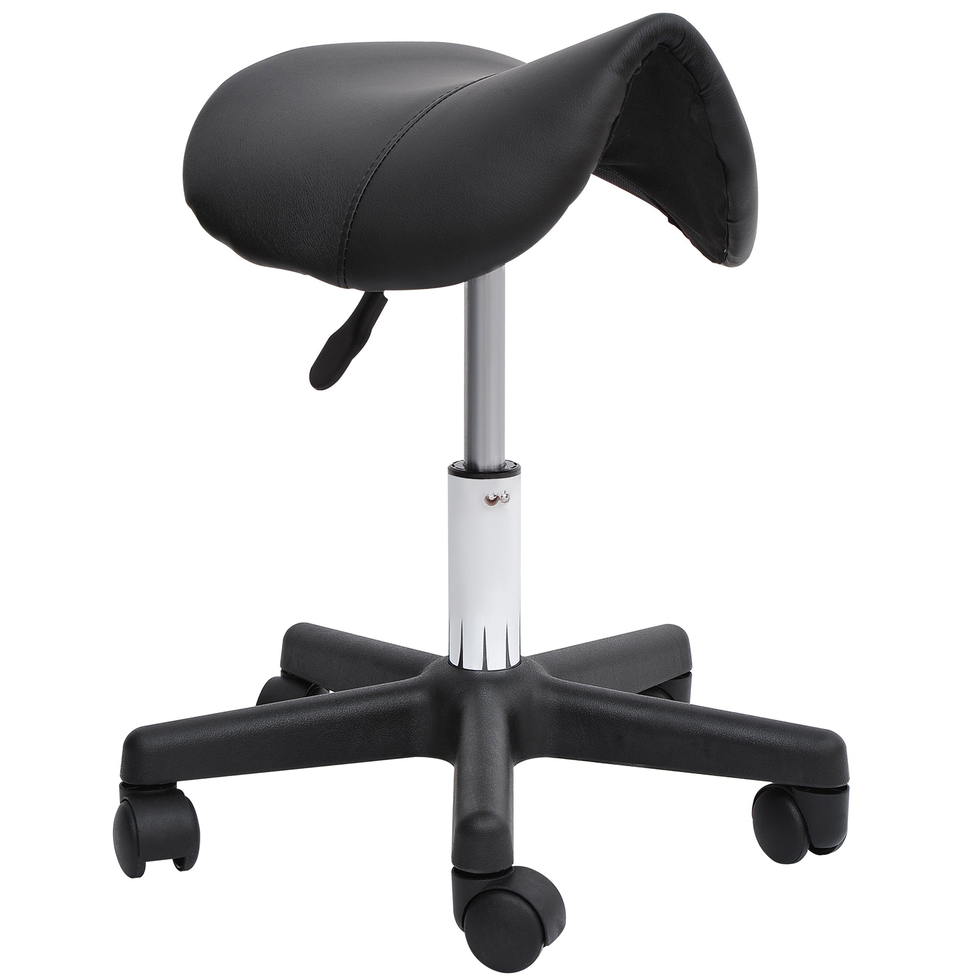 Adjustable Rolling Swivel Saddle Stool | Salon & Office