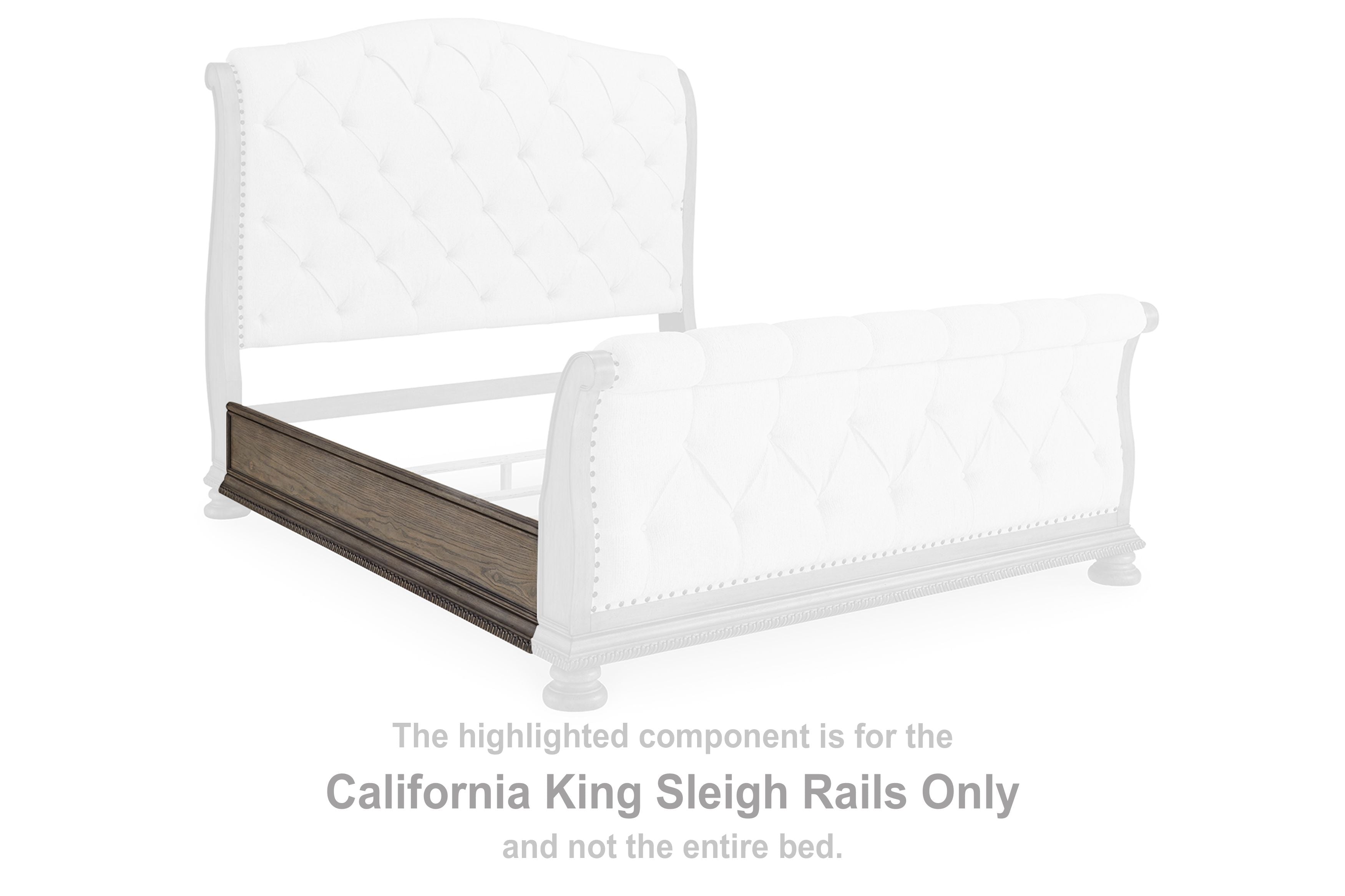 Ardenfield - California King Sleigh Rails - Light Brown