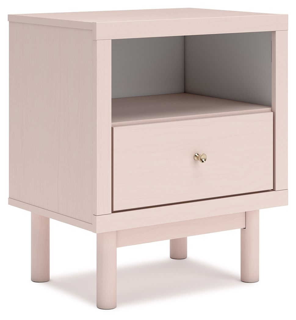Wistenpine - Blush Pink - One Drawer Night Stand