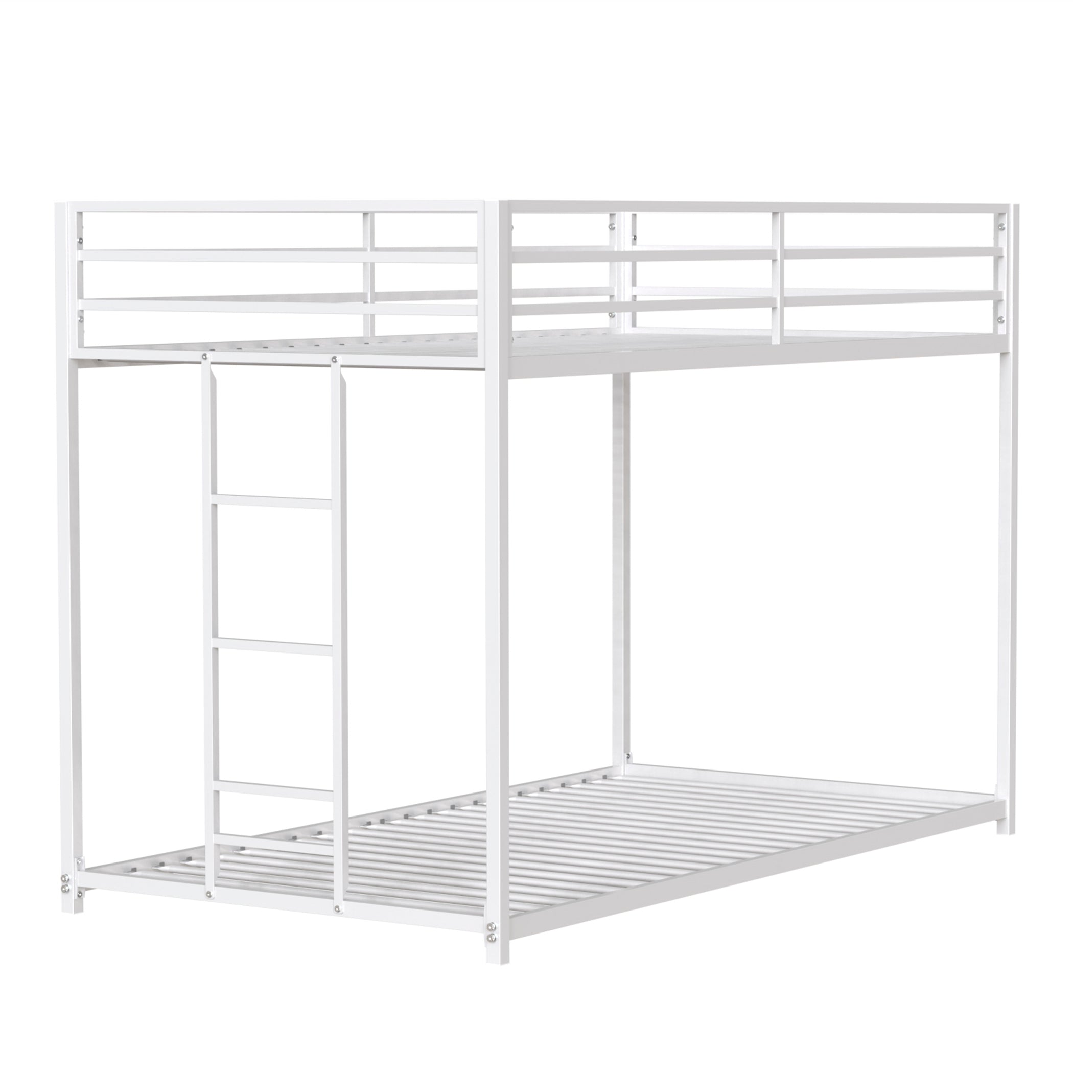 Adam Sturdy Twin Over Twin Metal Bunk Bed White - Kids & Adults