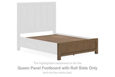 Cabalynn - Queen Panel Footboard with Roll Slats - Light Brown