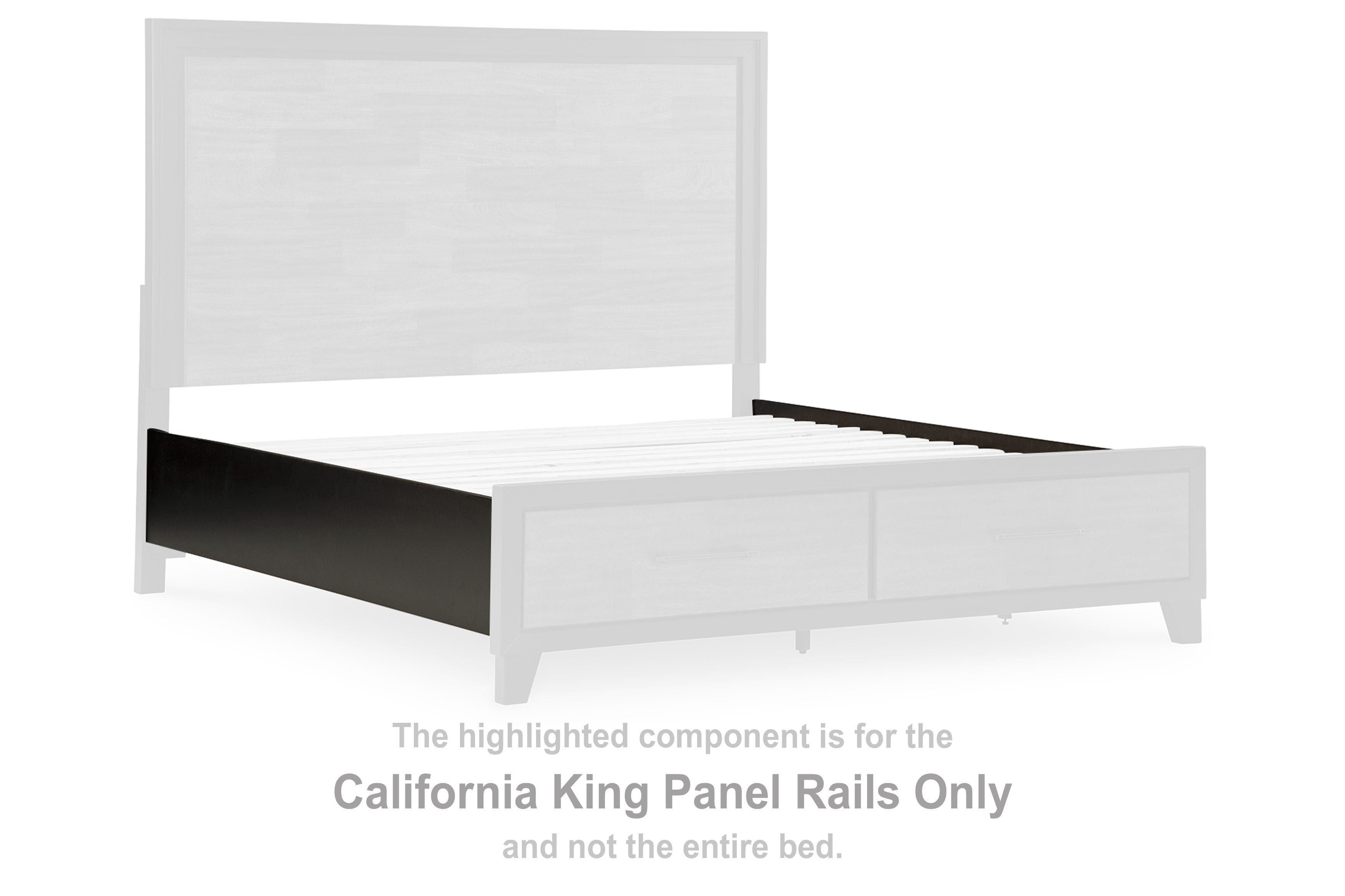 Kraeburn - California King Panel Rails - Brown / Black