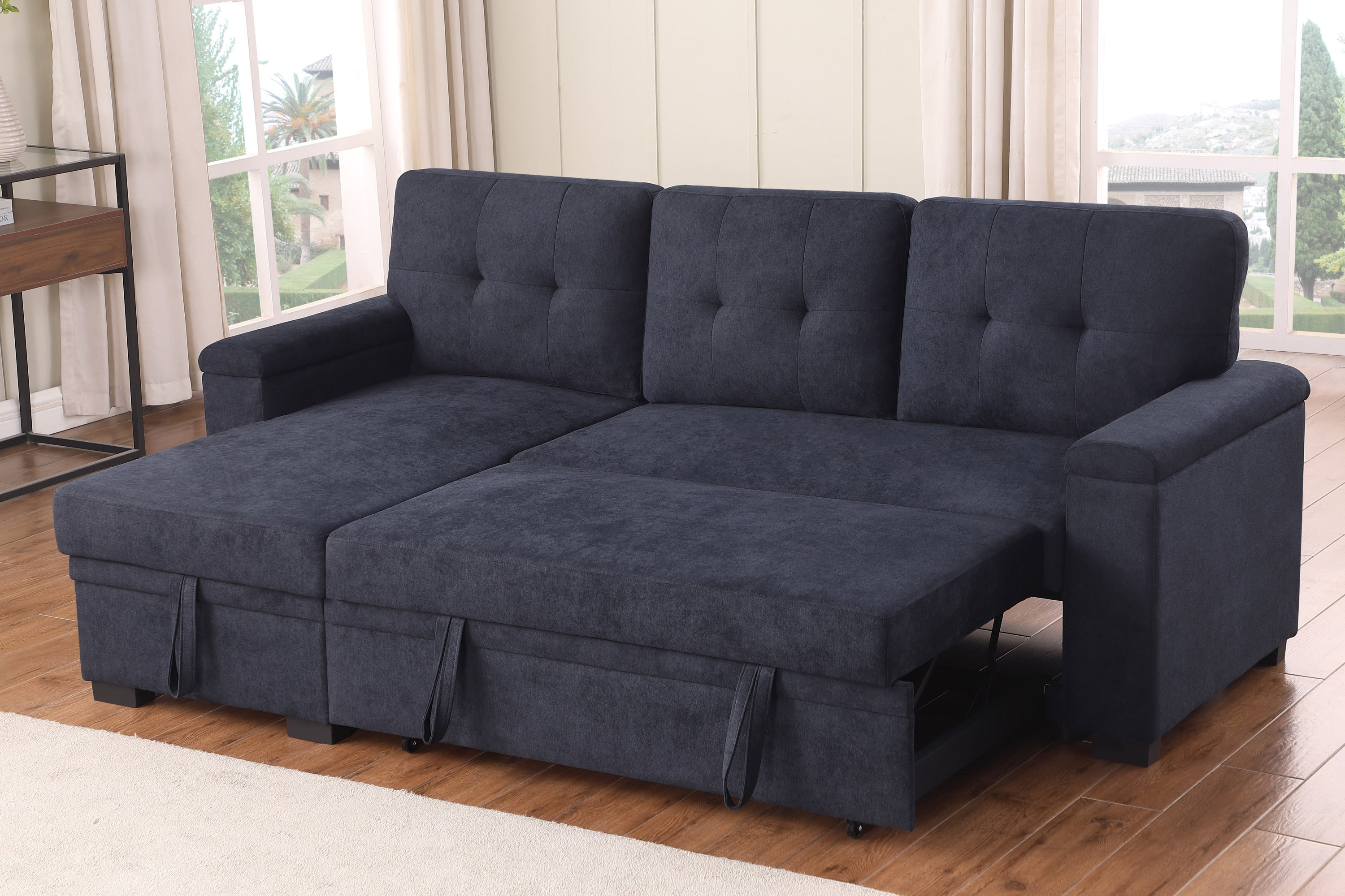 Lucca II Reversible Sleeper Sectional Sofa Storage Chaise