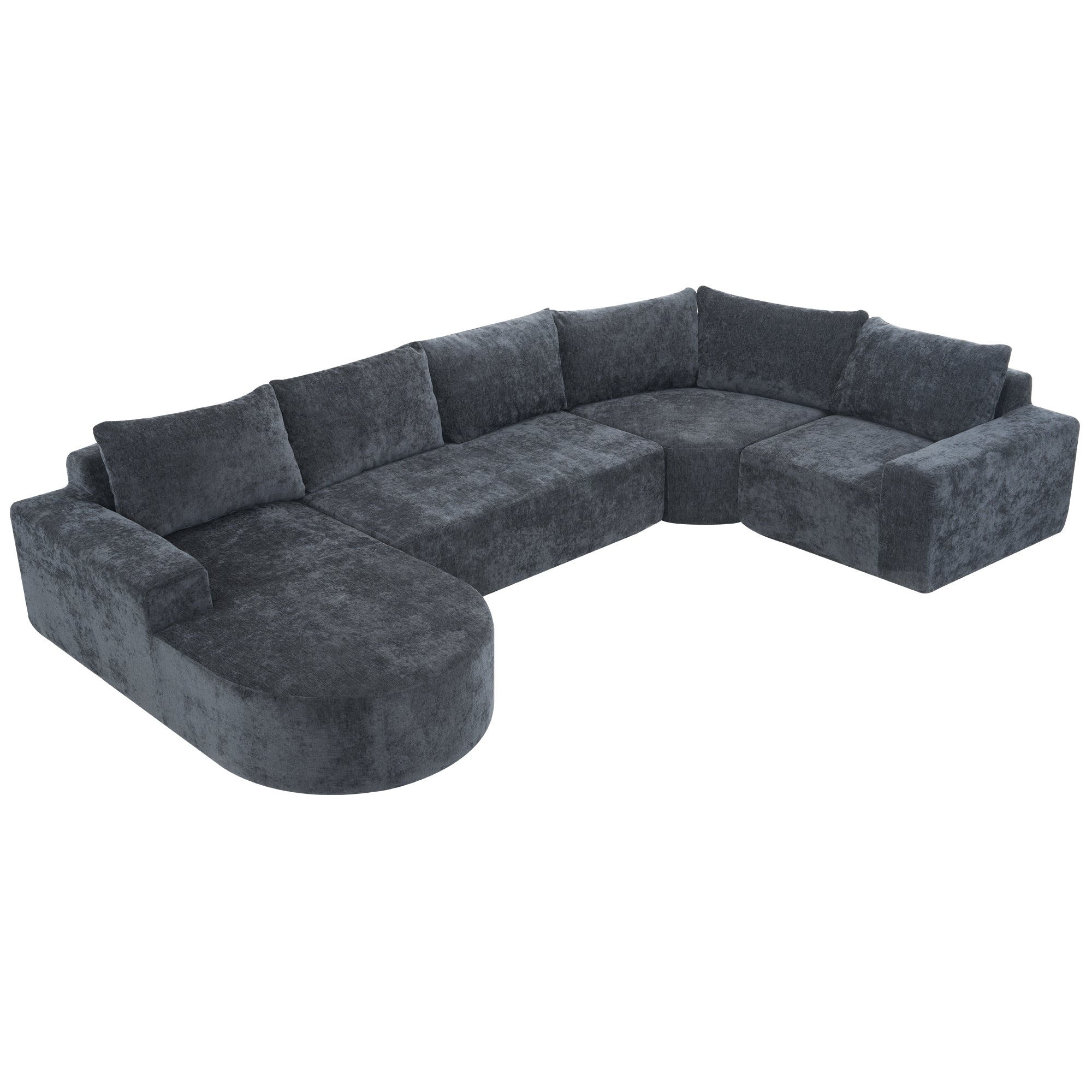 139" Oversized Modular Cloud U-Shaped Sectional Sofa Grey