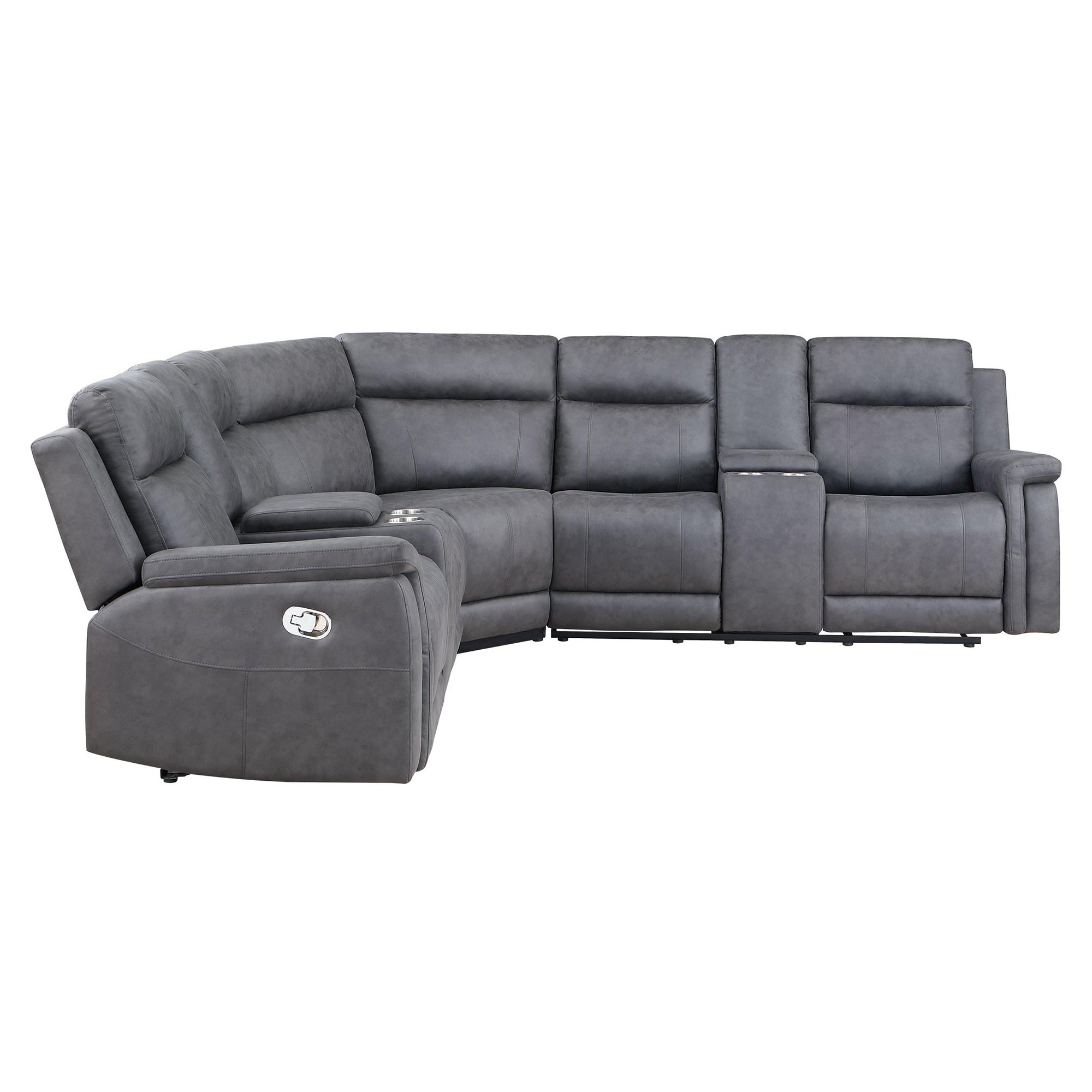 Modern ECO Greige Sectional Sofa - Plush Gray Fabric, 153.14 inch