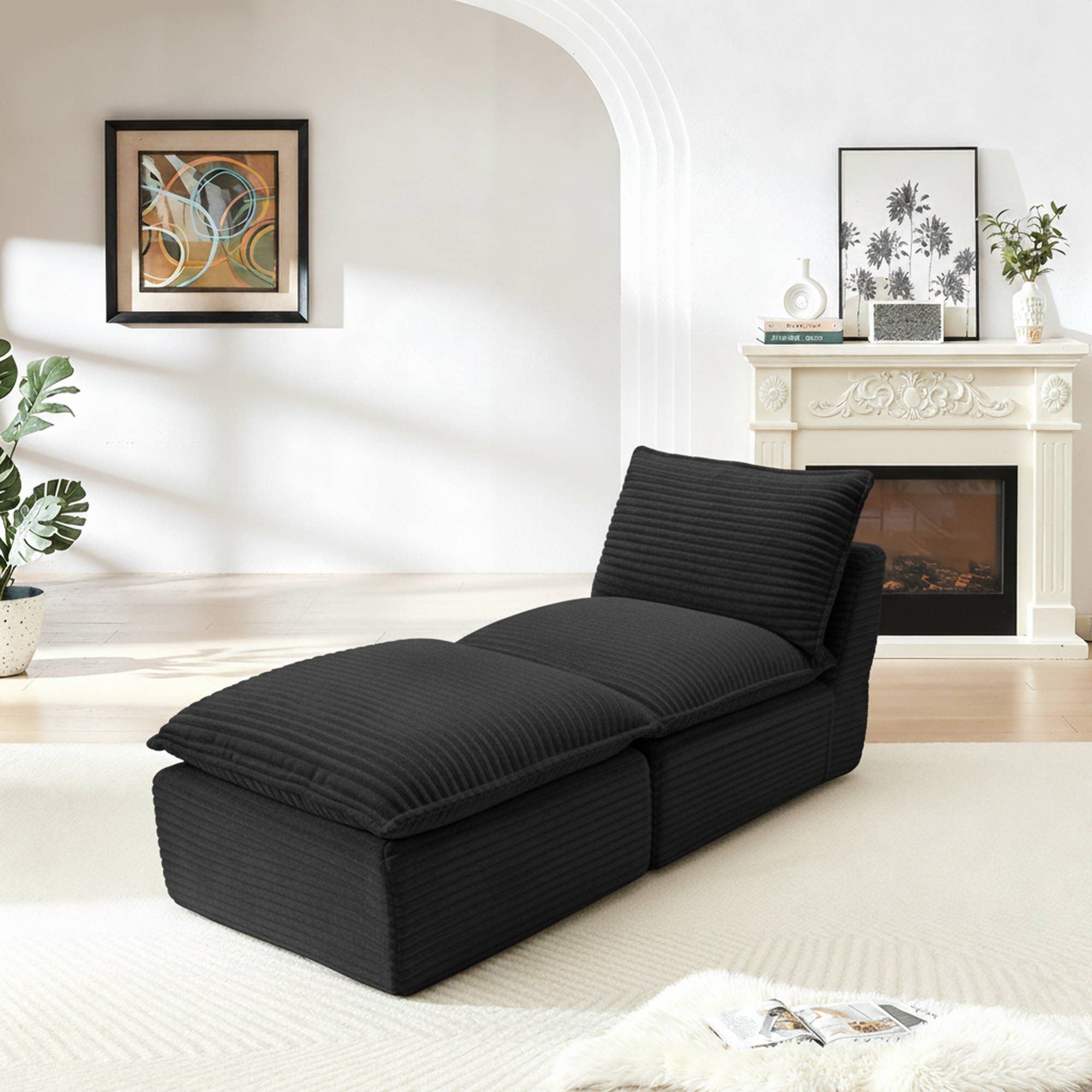 Modern Corduroy Cloud Sofa: Modular Comfort for Any Space