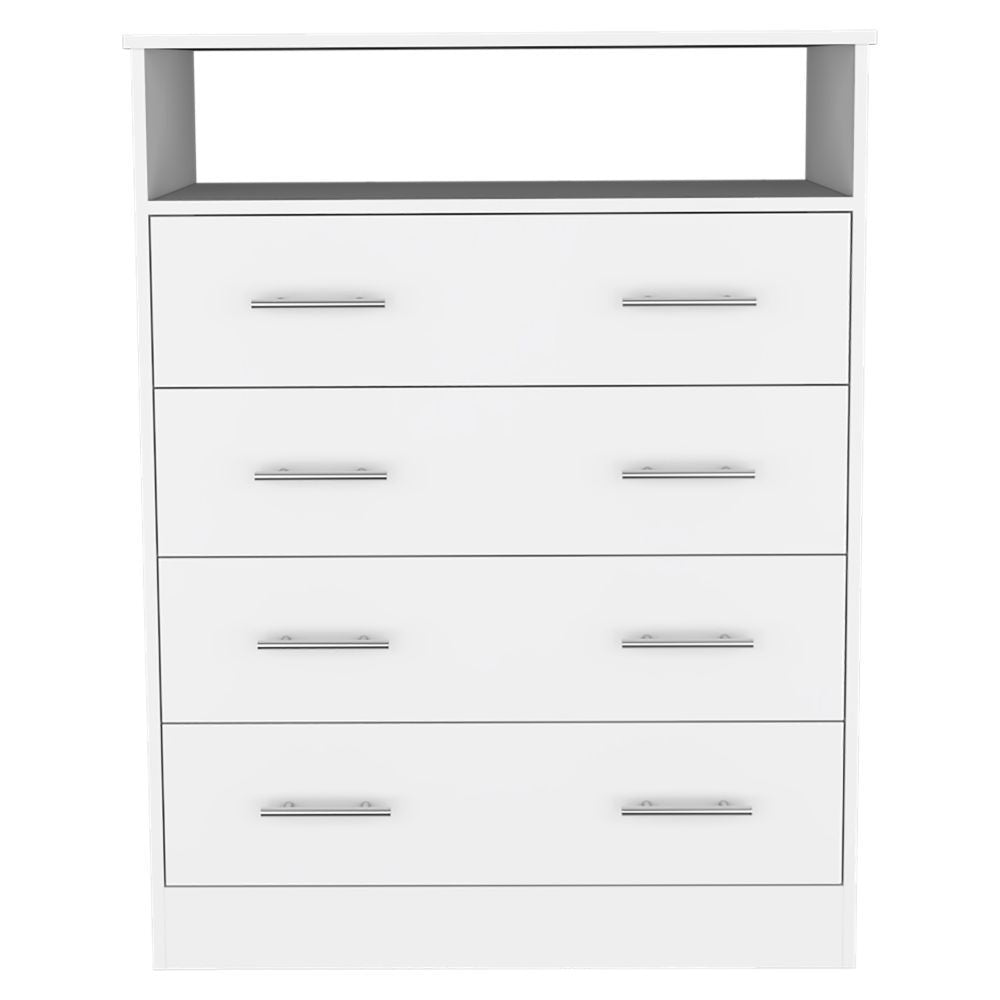 White Four Drawer Dresser for Bedroom - Wuju Storage