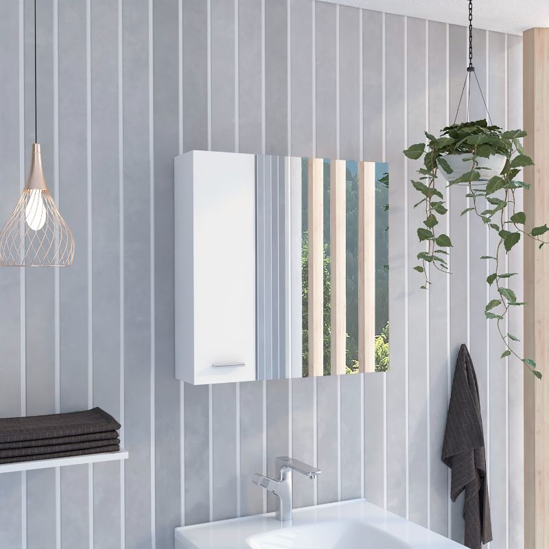 Kenya Double Door Medicine Cabinet with Mirror & 4 Shelves