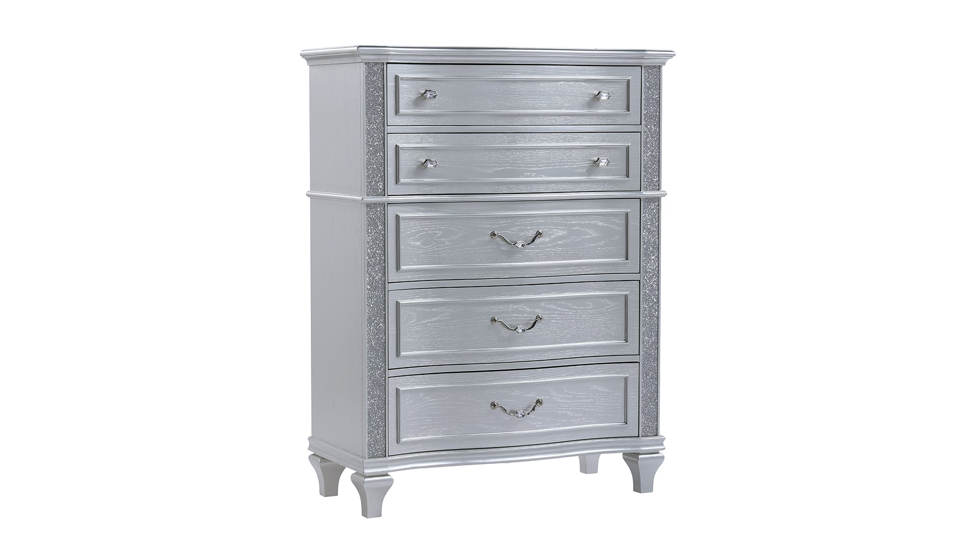 Mystic Contemporary Silver Wood 5-Drawer Chest